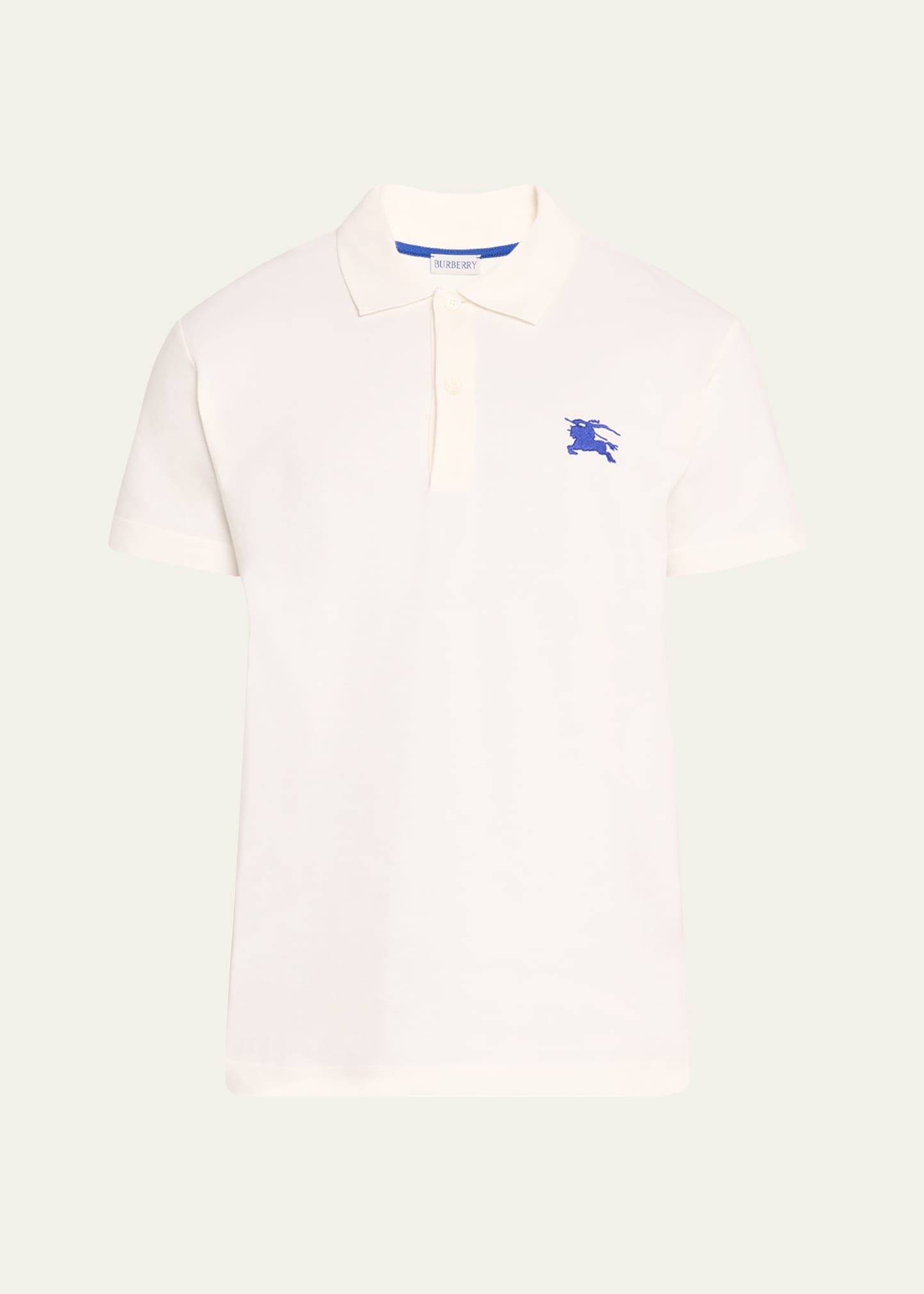 Burberry Men's Cotton Polo Shirt In Salt