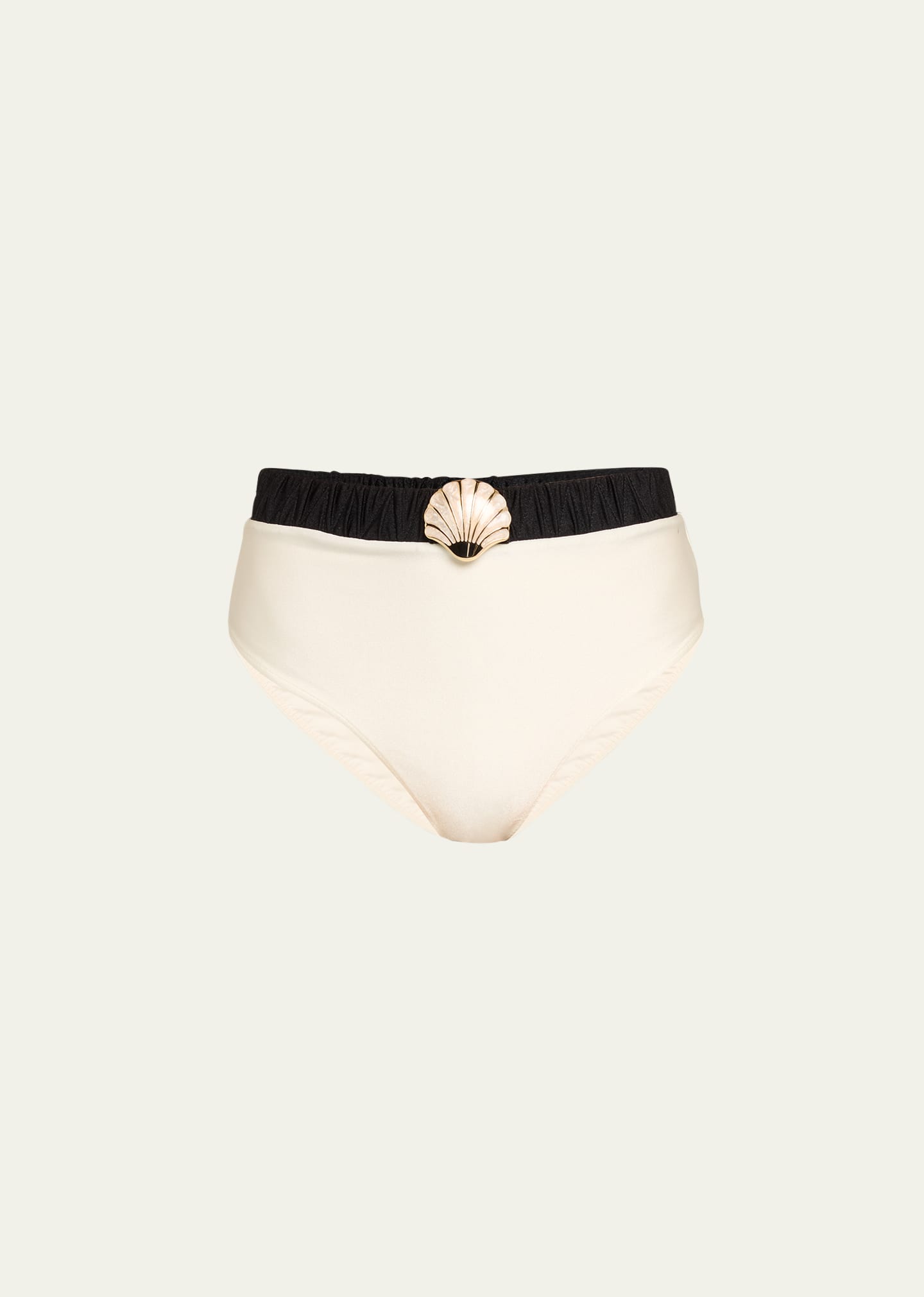 Shop Patbo Seashell High-waist Bikini Bottoms In Black White
