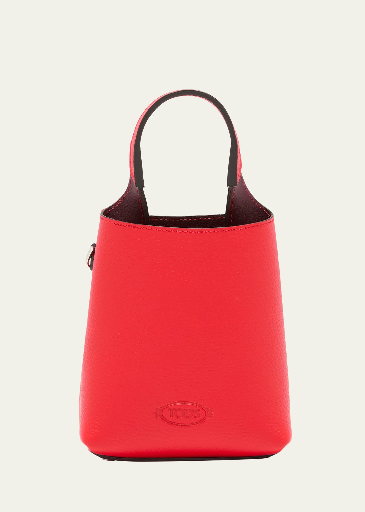 Tod's Micro Leather Top-handle Bag In R001 Rosso Ch R80