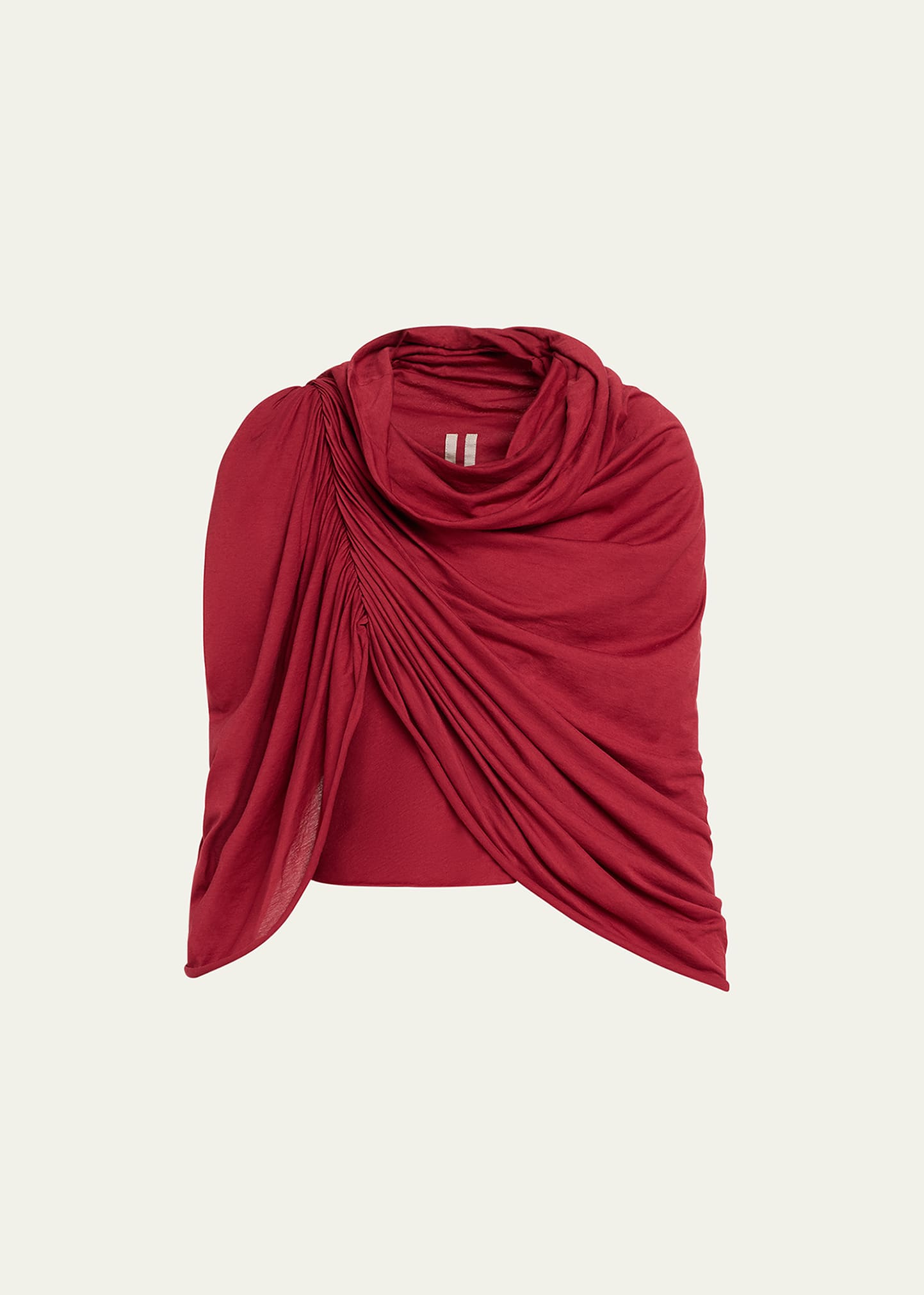 Shop Rick Owens Draped Layered Cowl-neck Overlay Top In Cherry