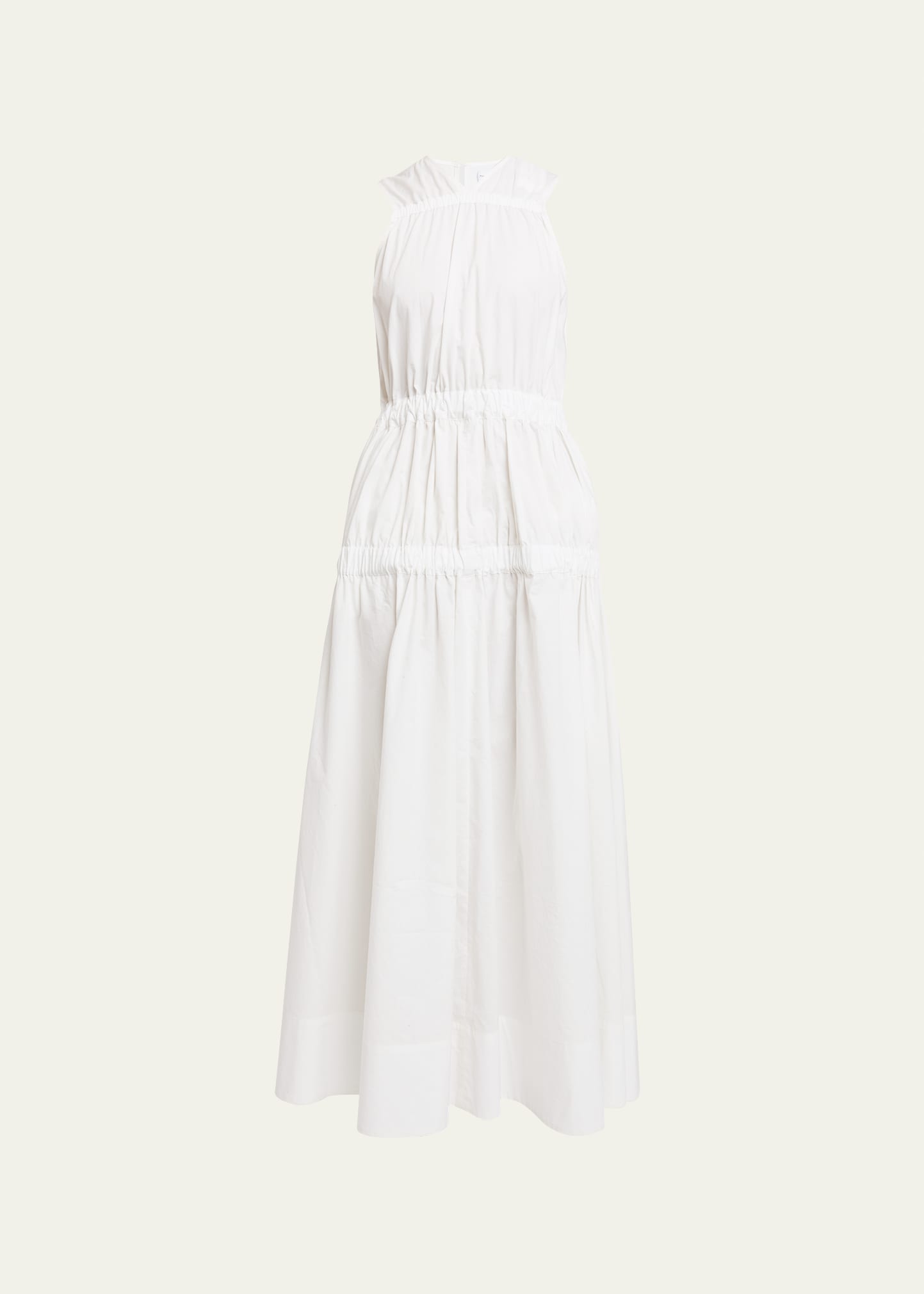 Proenza Schouler White Label Libby Poplin Sleeveless Maxi Dress In White