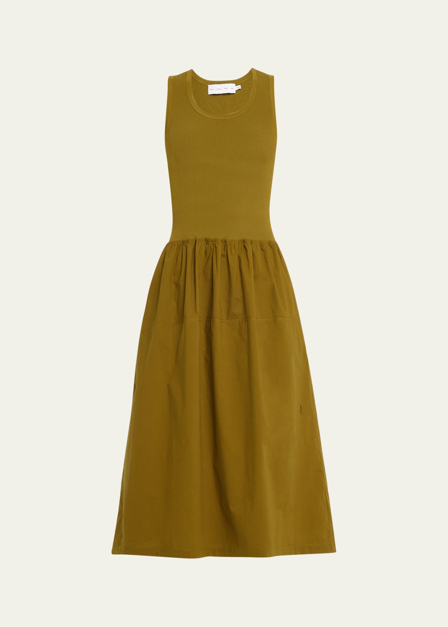 Proenza Schouler White Label Malia Combo Drop-waist Maxi Dress In Brown