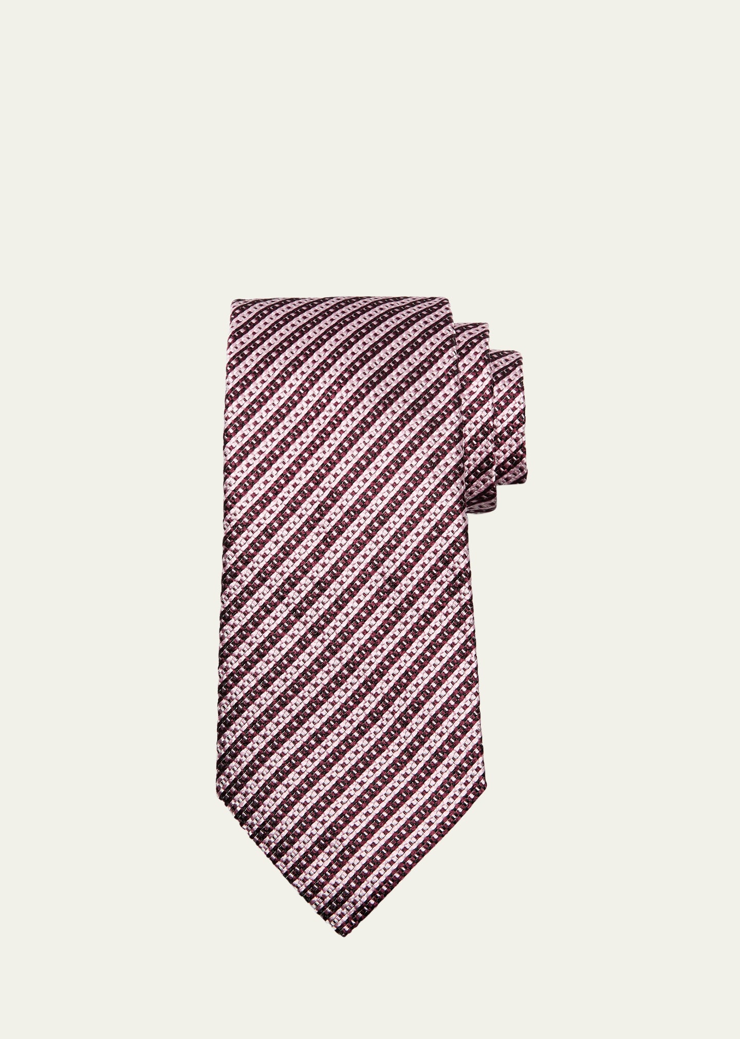 Zegna Men's Silk Jacquard Stripe Tie In Multi