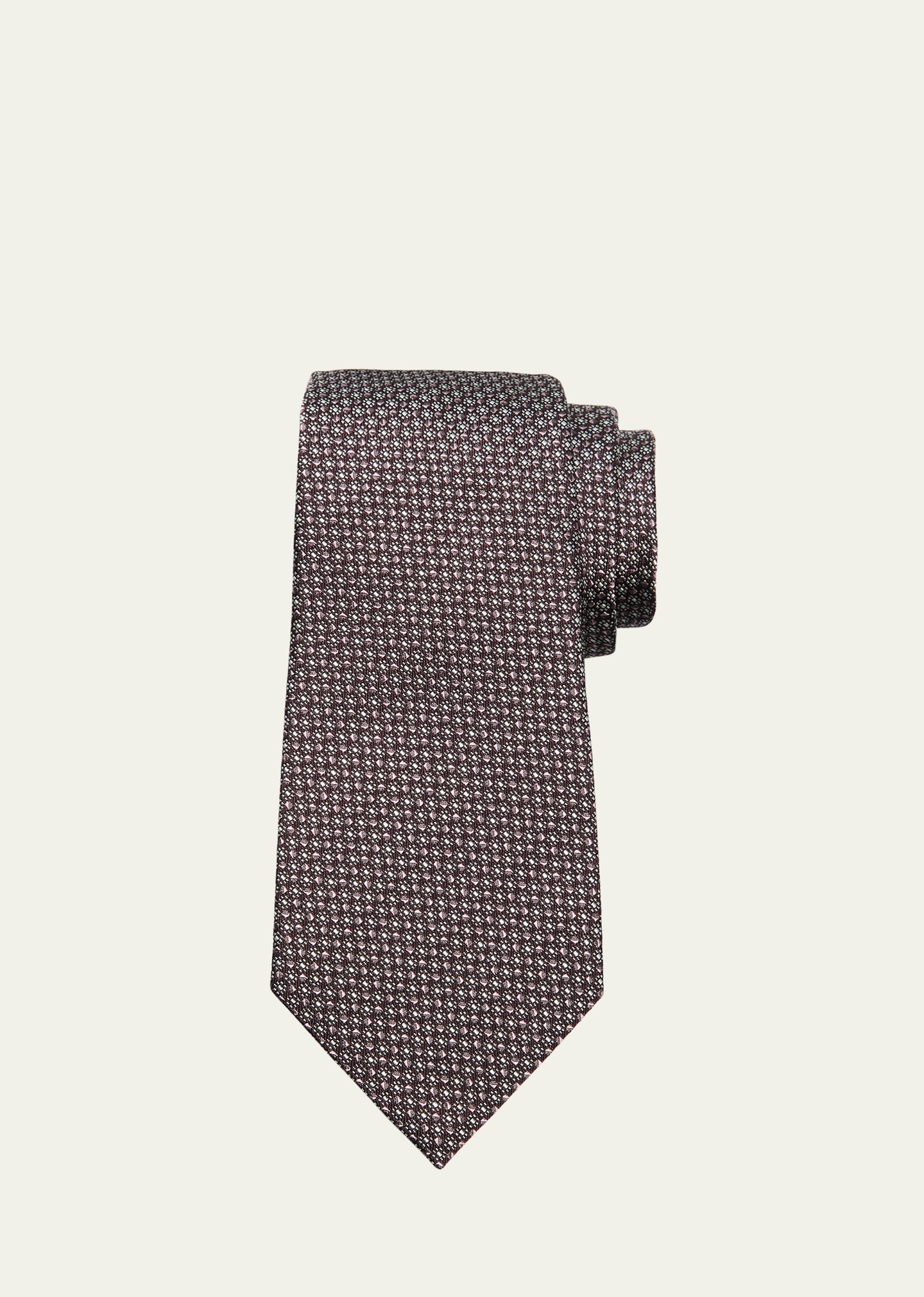 Zegna Men's Micro-geometric Silk Jacquard Tie In Multi