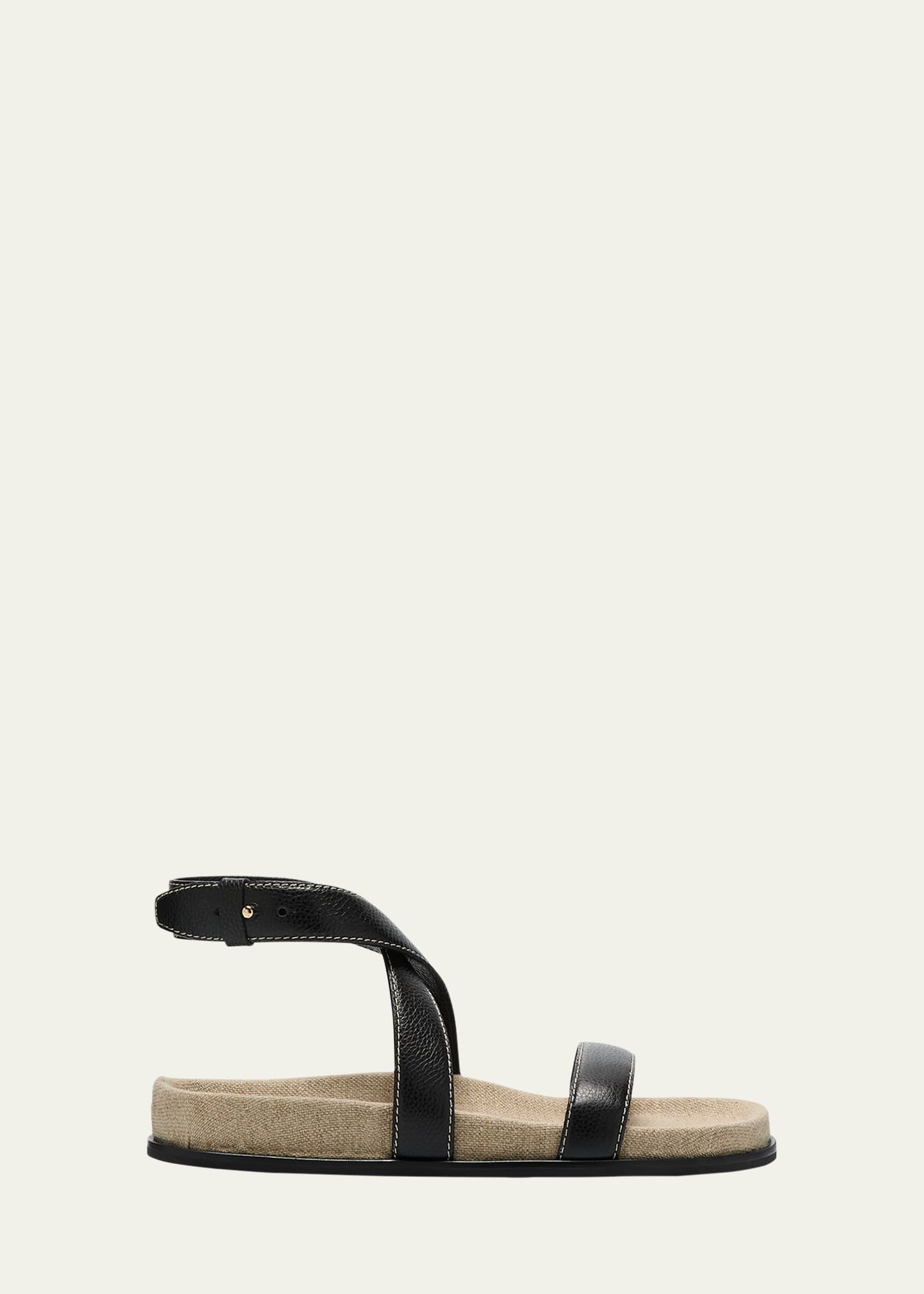 Shop Totême Leather Ankle-strap Sandals In Black