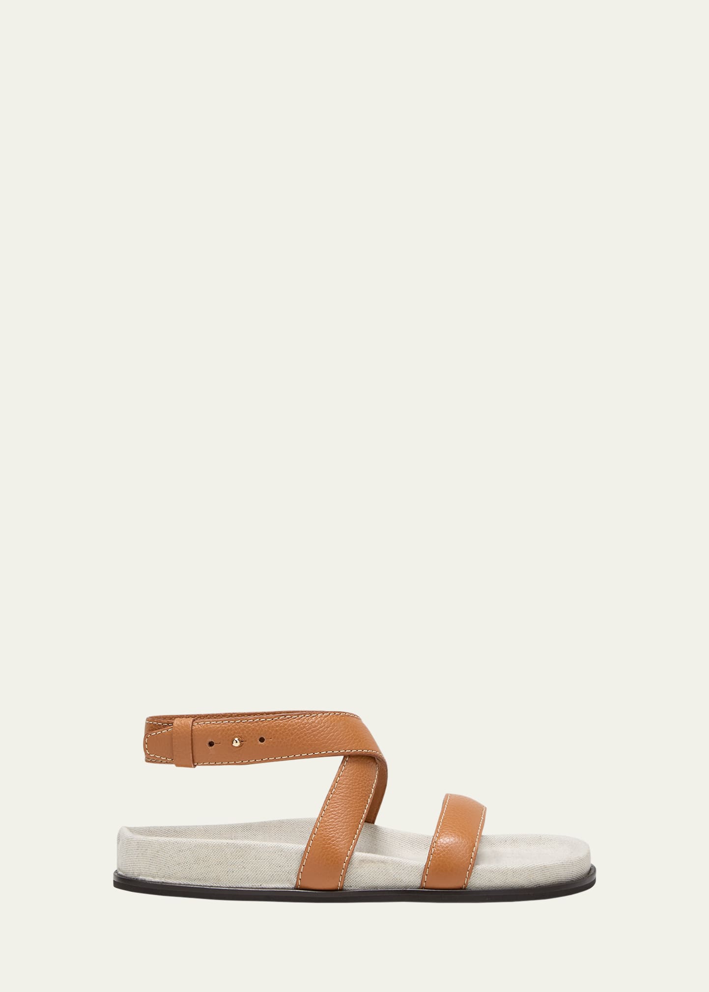 Shop Totême Leather Ankle-strap Sandals In Open Brown