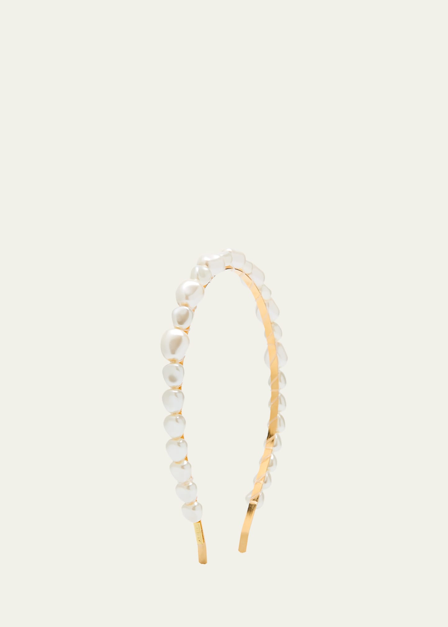 Lelet Ny Aria Faux Pearl Headband In White/gold