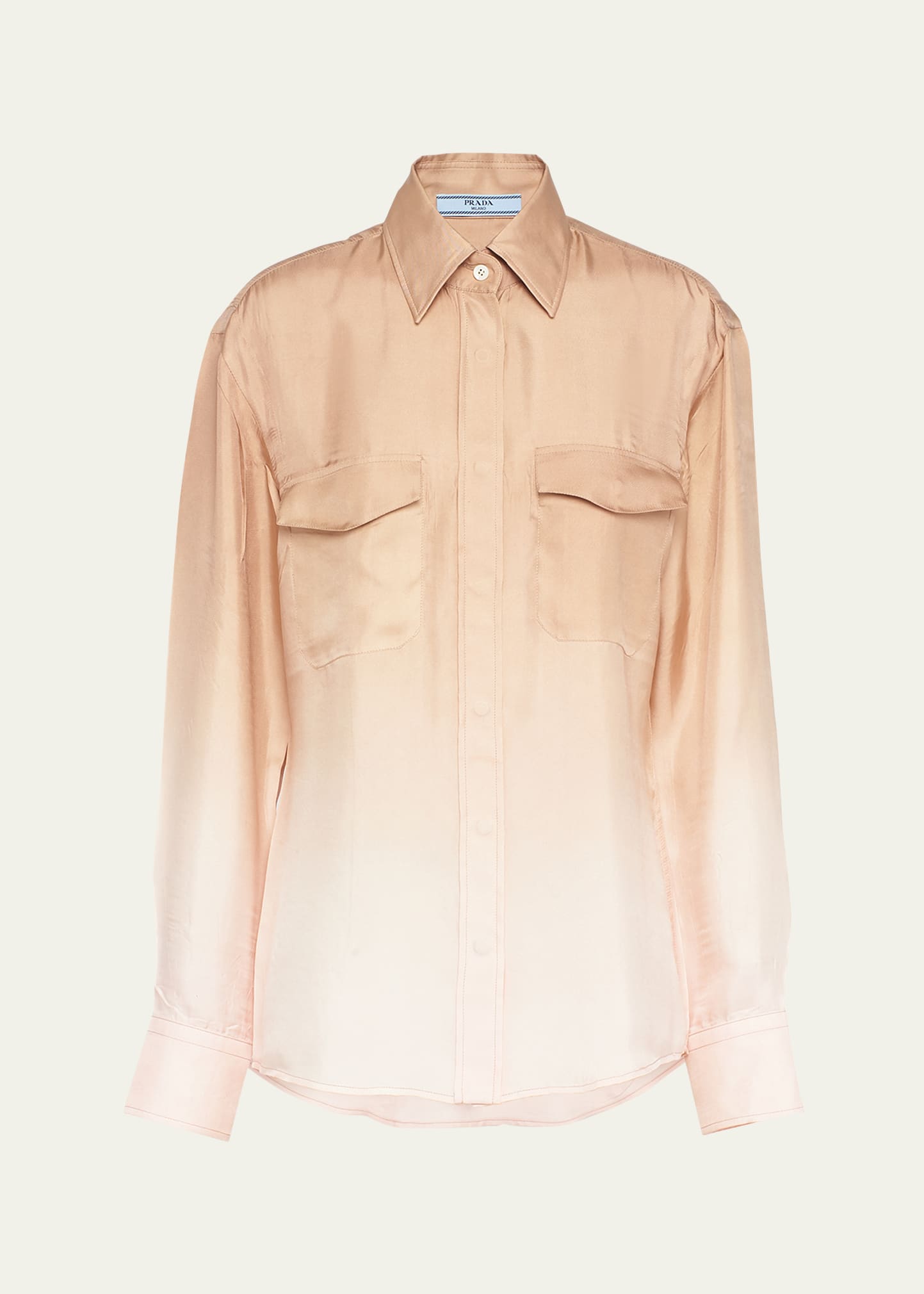 Shop Prada Gradient Twill Button Down Shirt In F0065 Corda