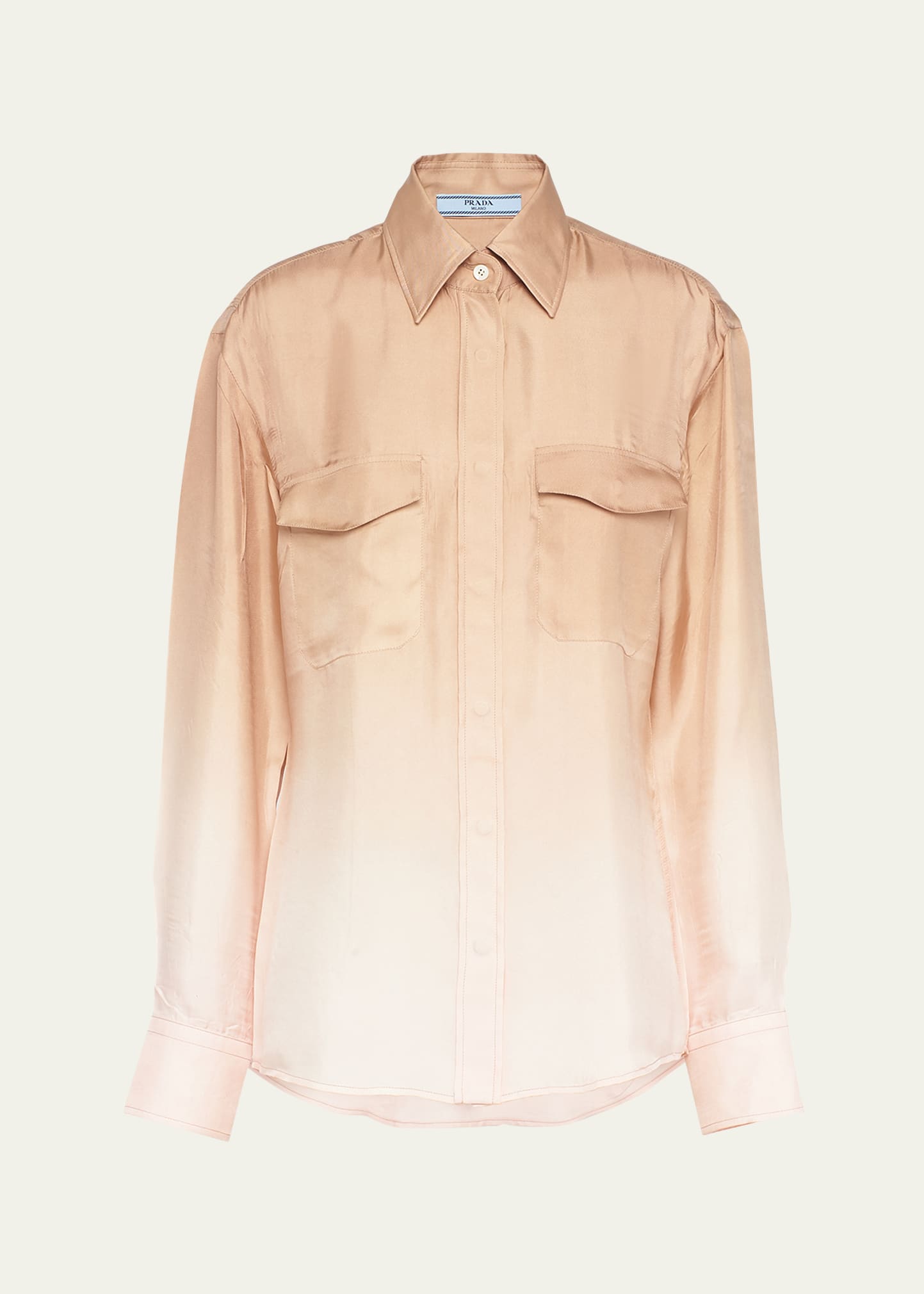 Prada Bedrucktes Hemd Aus Twill Mit Farbverlauf In F0065 Corda