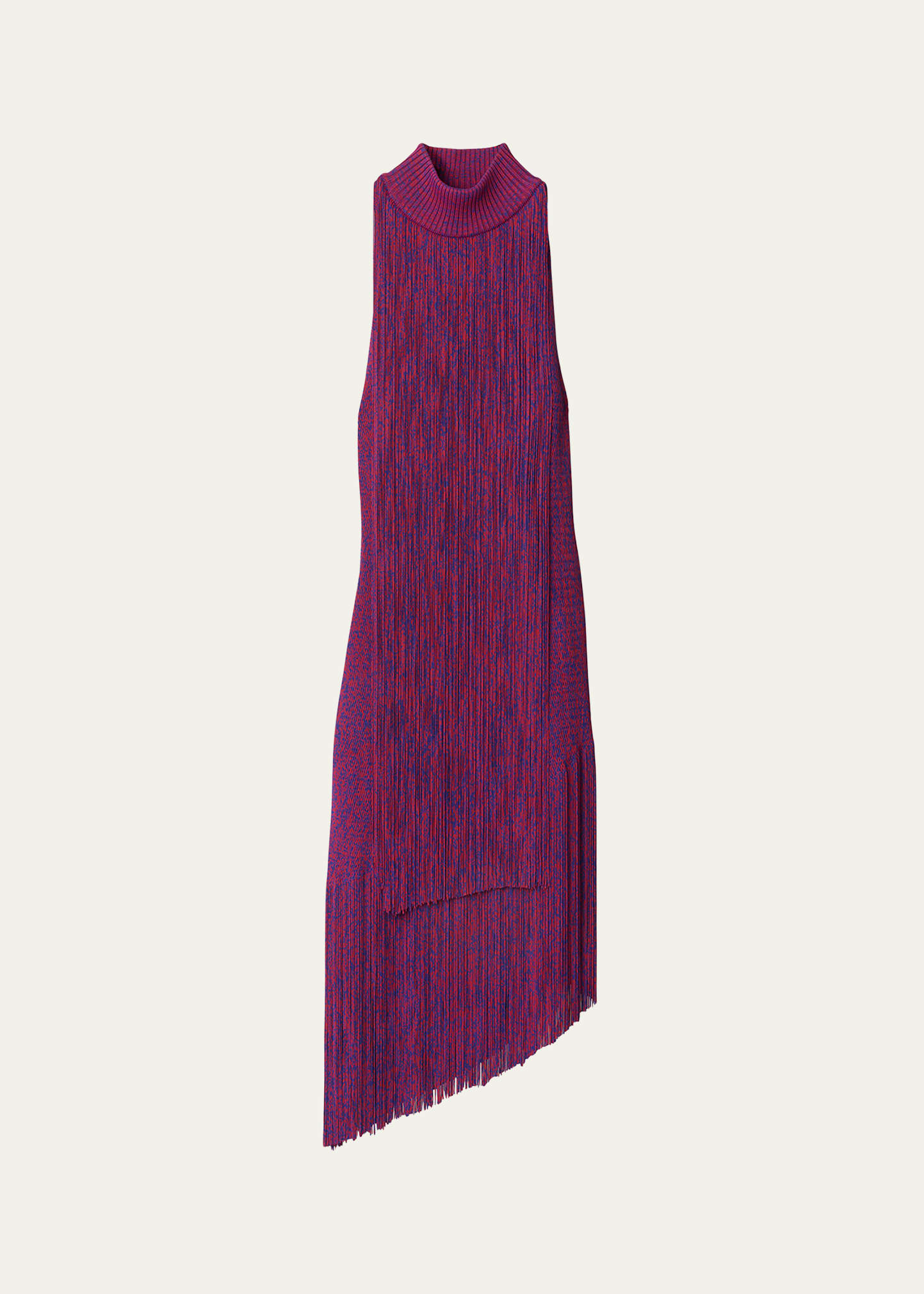 Shop Burberry Asymmetric Fringe Midi Dress In Knight/pillar