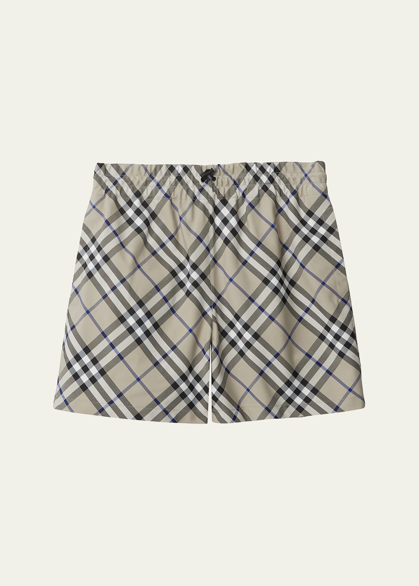Shop Burberry Check Ekd Drawcord Shorts In Lichen Ip Check