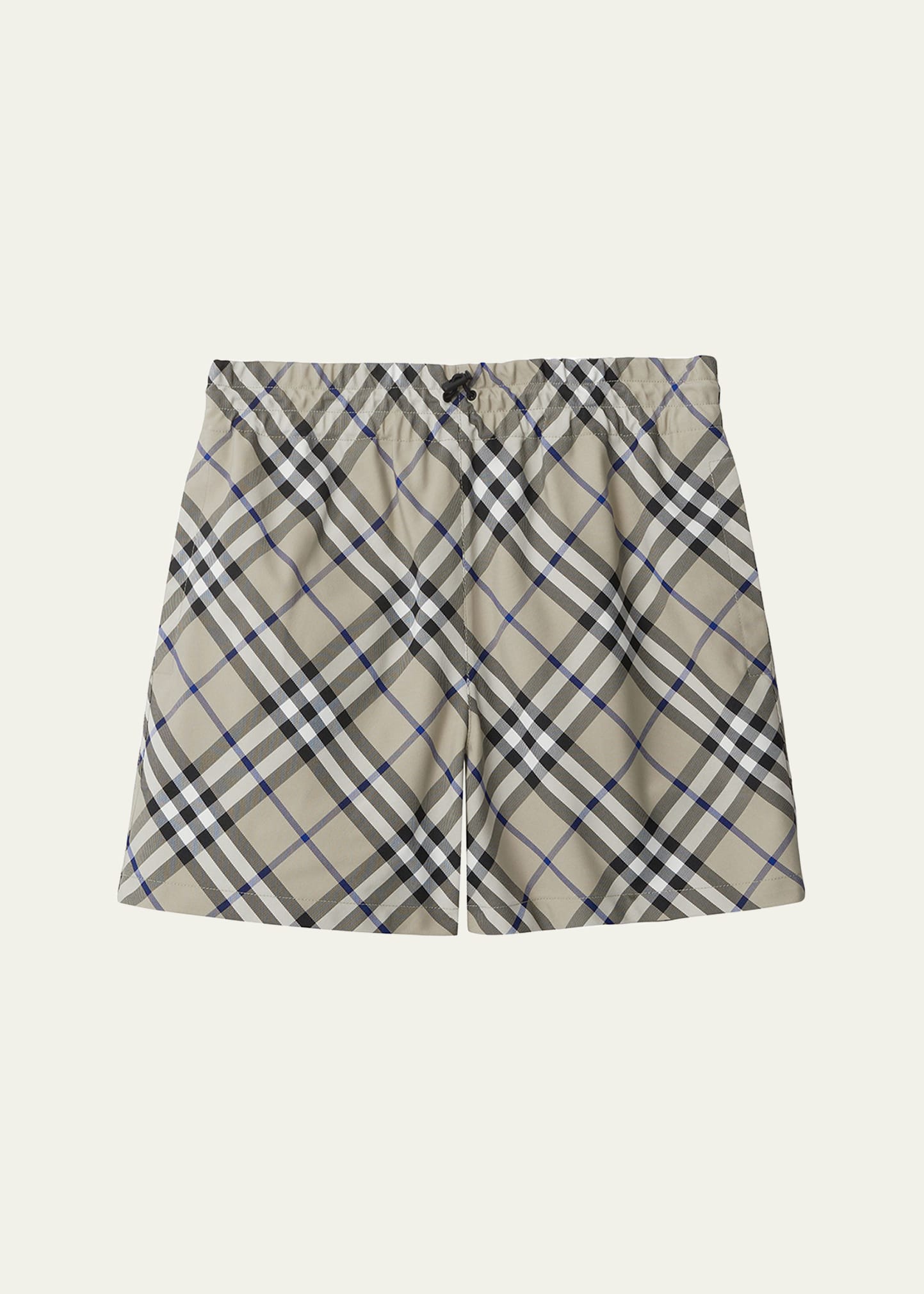 Burberry Check Deck Shorts In Lichen Ip Check