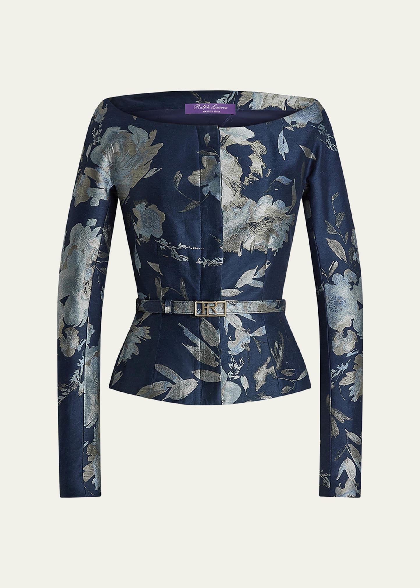 Bethanne Floral Jacquard Belted Jacket