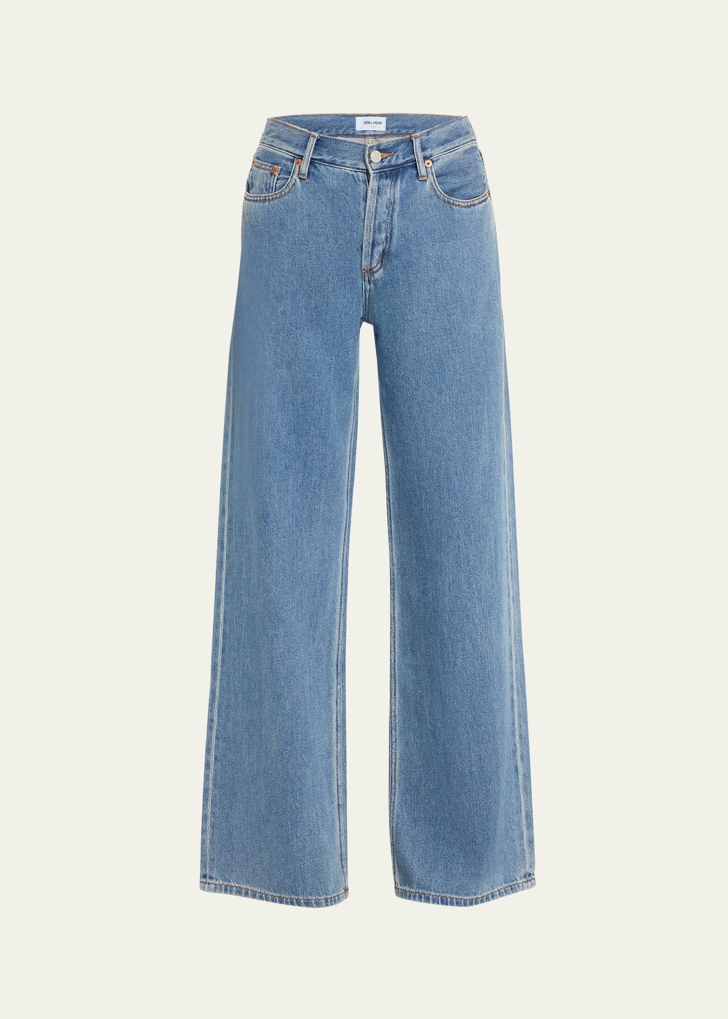 Shop Still Here Walker Wide-leg Jeans In Cloud Classic Blu