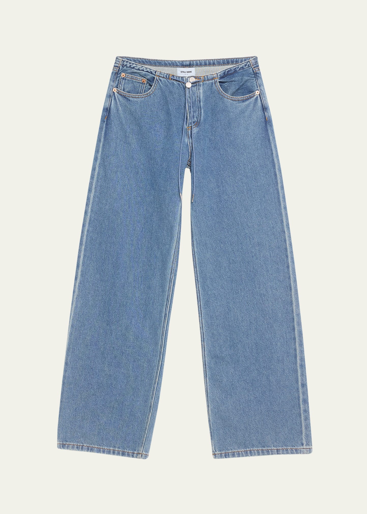 Still Here Cool Relaxed Low-rise Jeans In Classic Blue