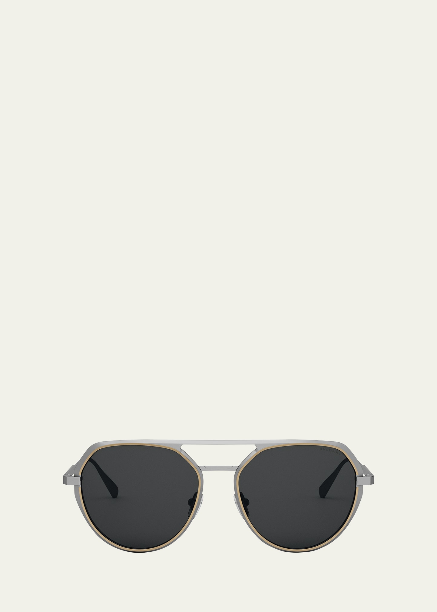Shop Bvlgari Octo Geometric Sunglasses In Matte Pallad/ Smo