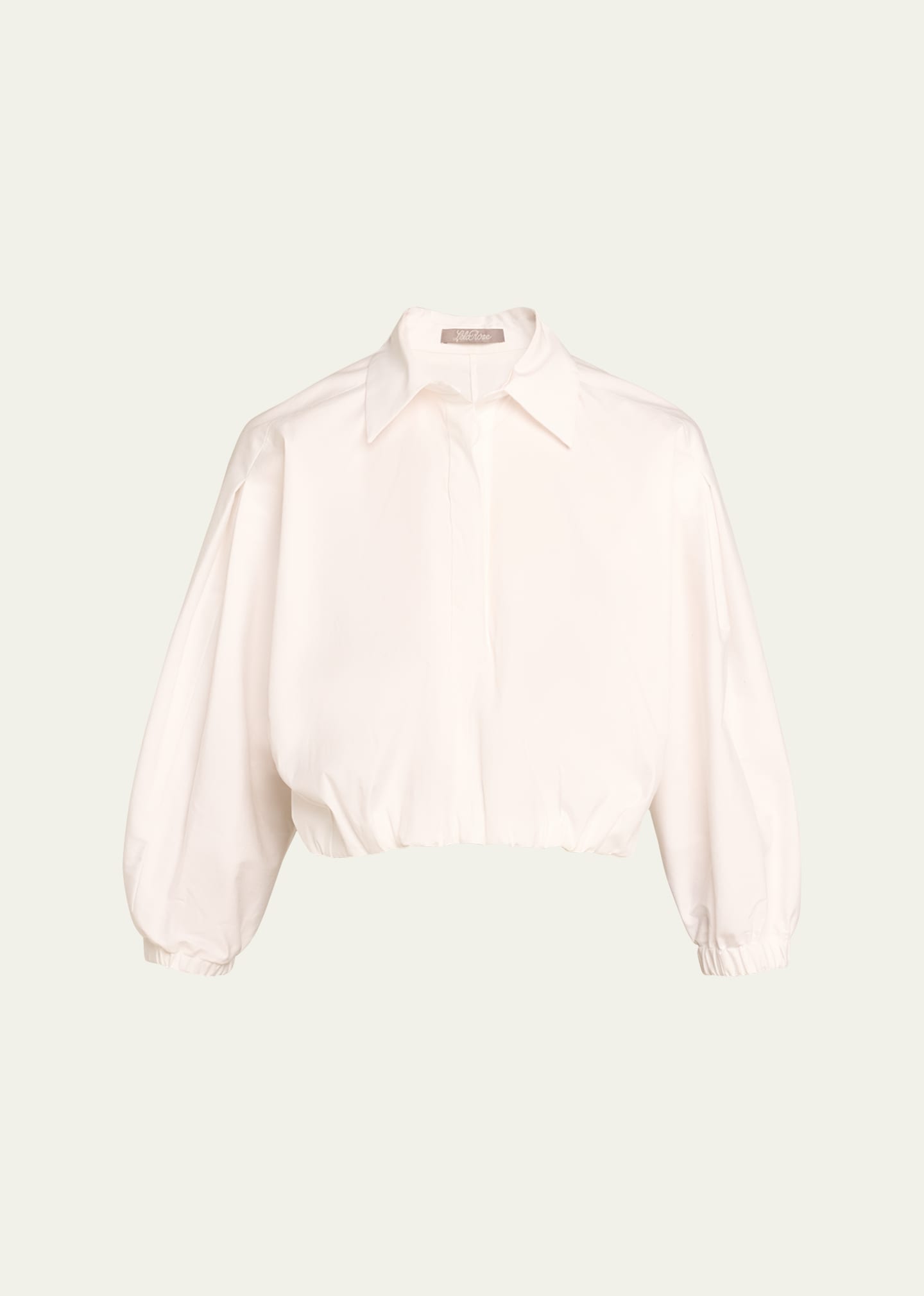 Cropped Elastic Button Down Blouse