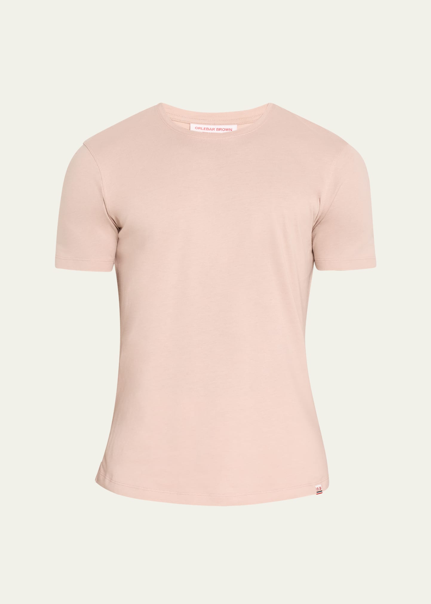 Shop Orlebar Brown Men's Cotton-silk Solid T-shirt In Seashell Pink