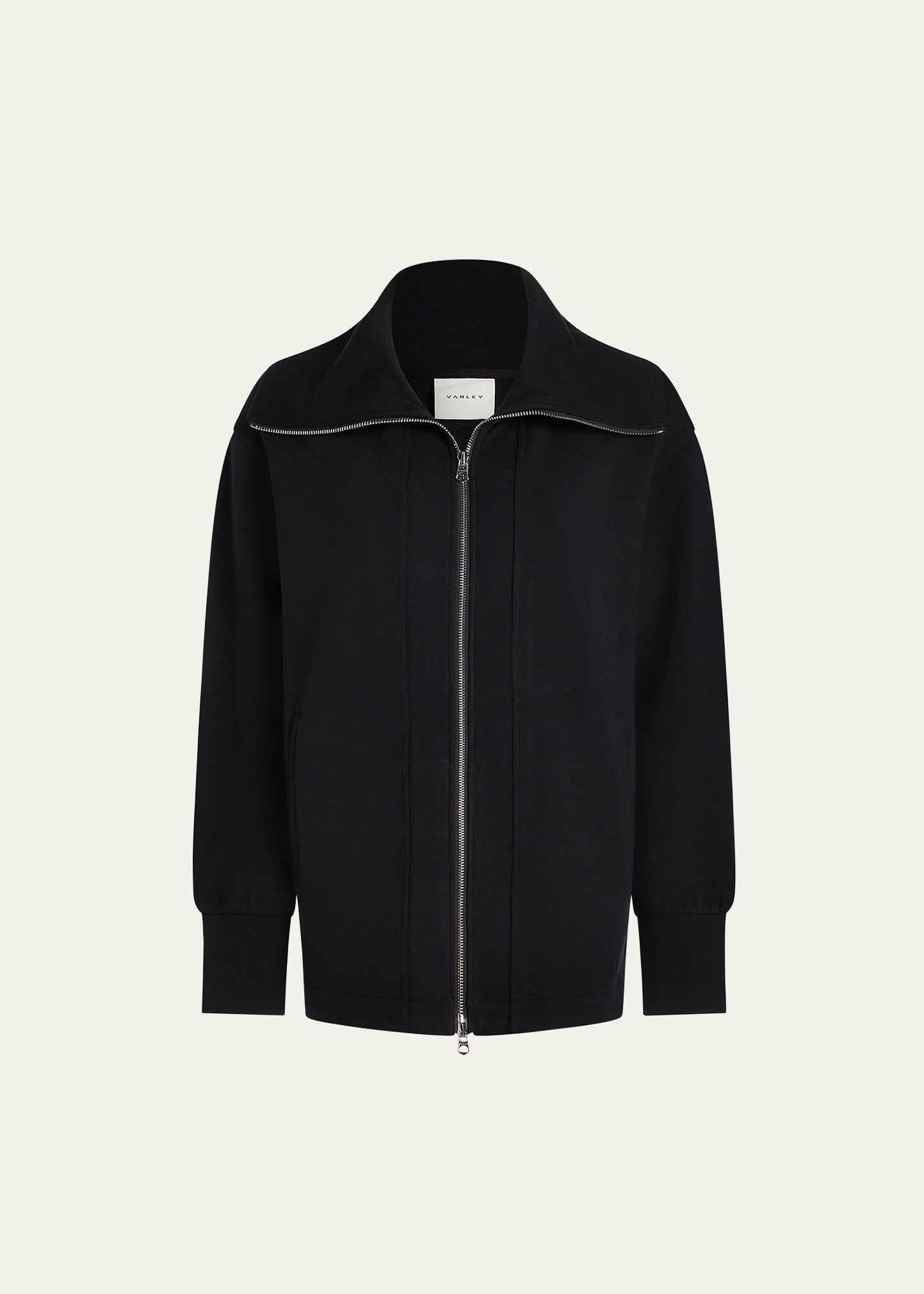 Varley Raleigh Zip-up Sweat Jacket In Black