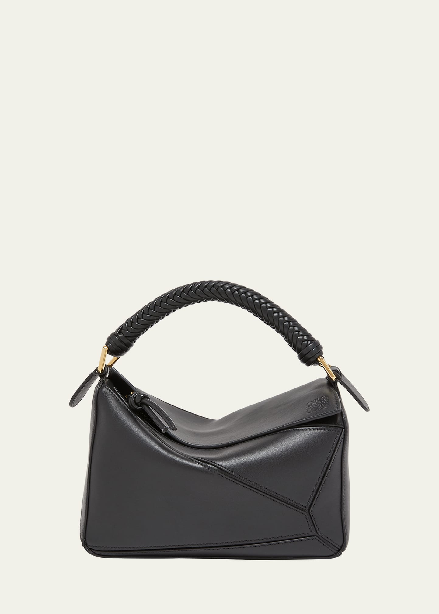 Shop Loewe Small Puzzle Leather Top-handle Bag In Black