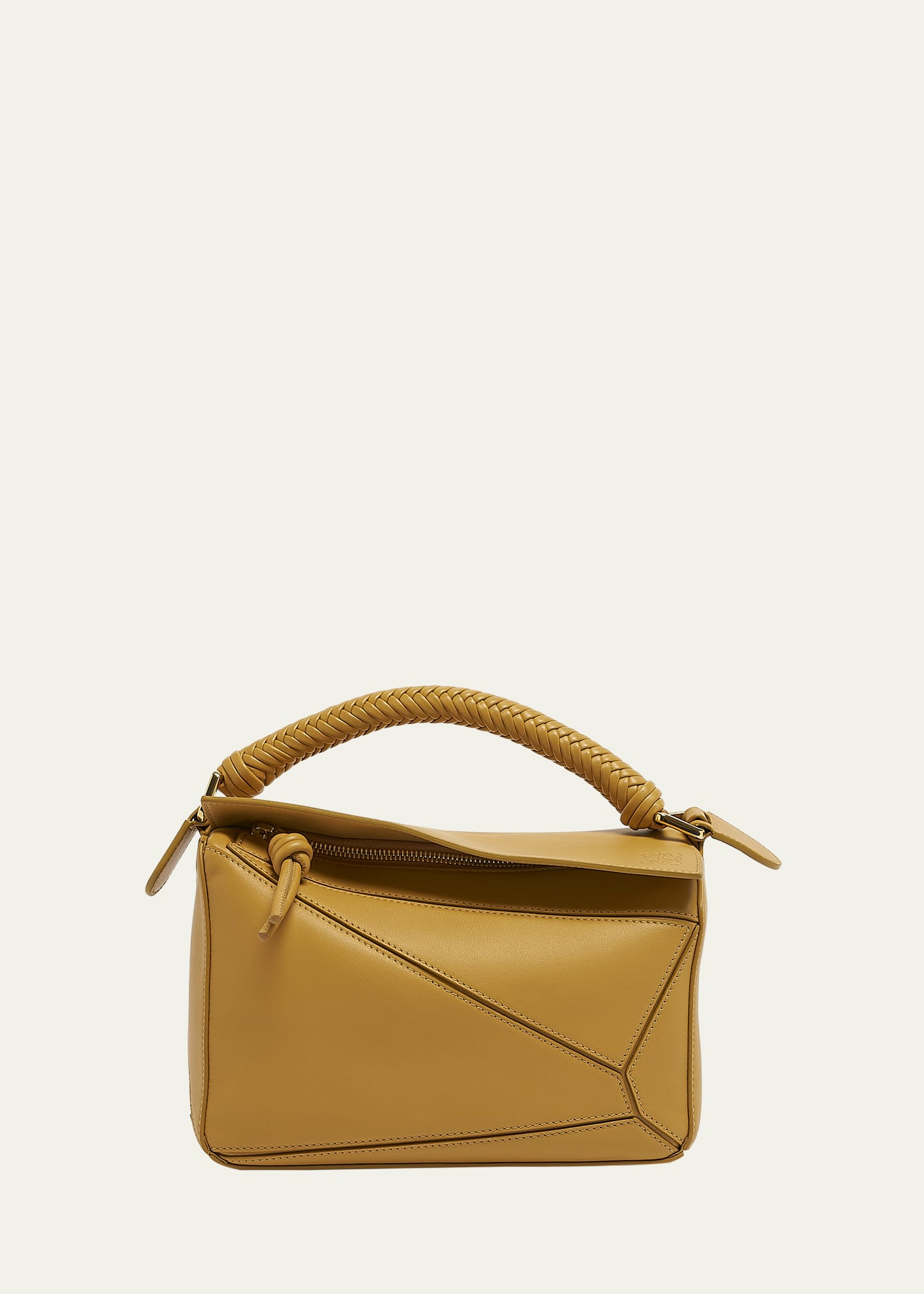 Shop Loewe Small Puzzle Leather Top-handle Bag In Sahara