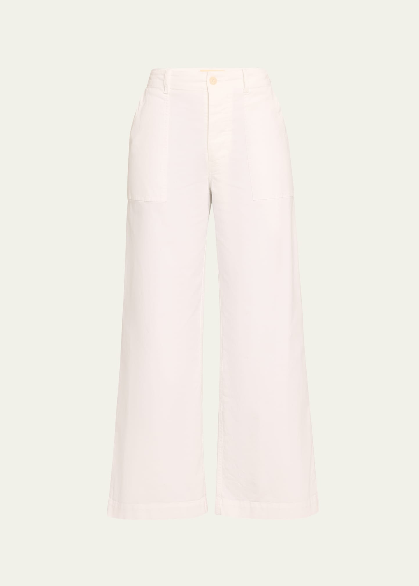 Nili Lotan Leon Wide Leg Cotton Pants In White