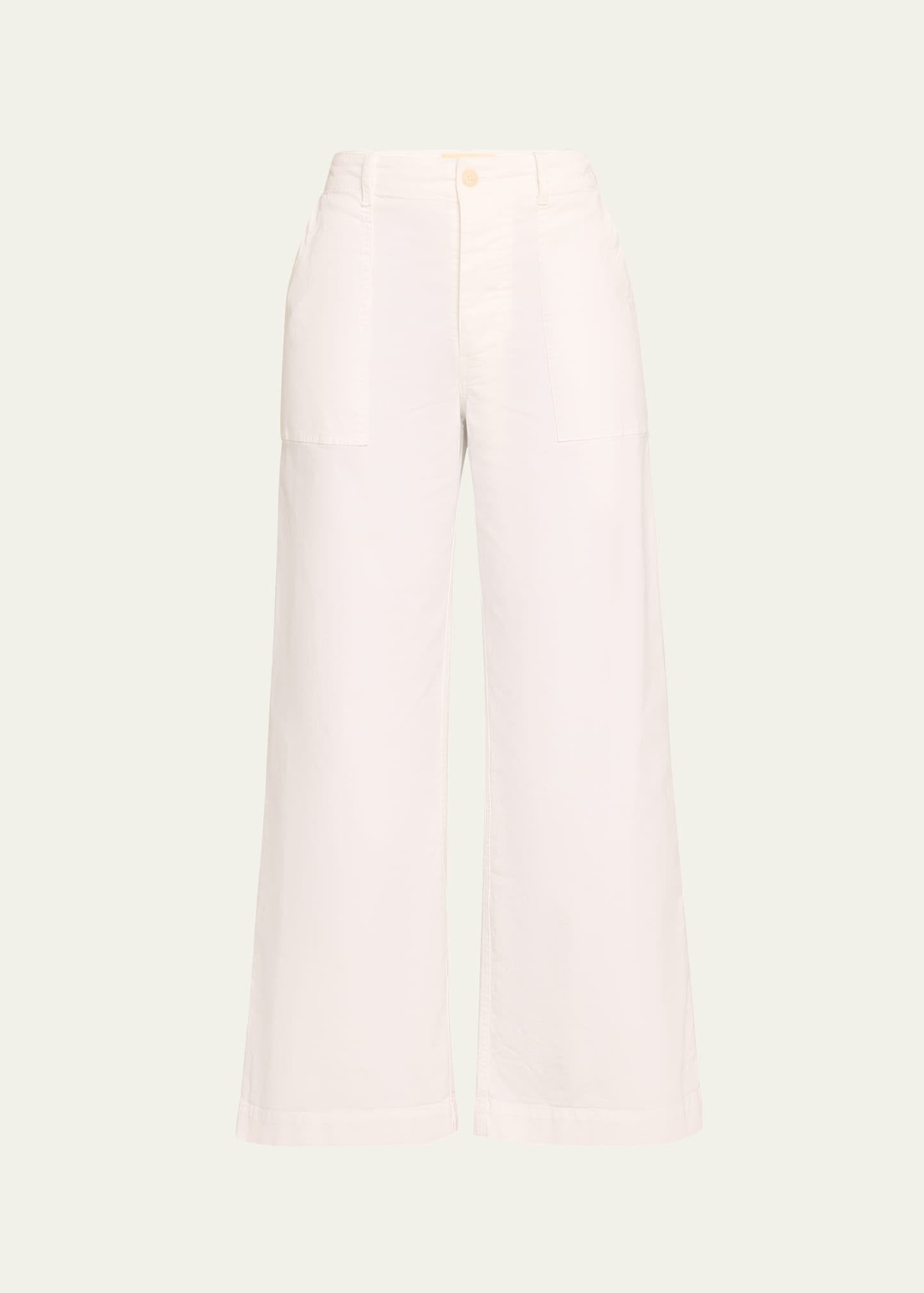 Shop Nili Lotan Leon Wide-leg Brushed Stretch Cotton Boy Pants In White