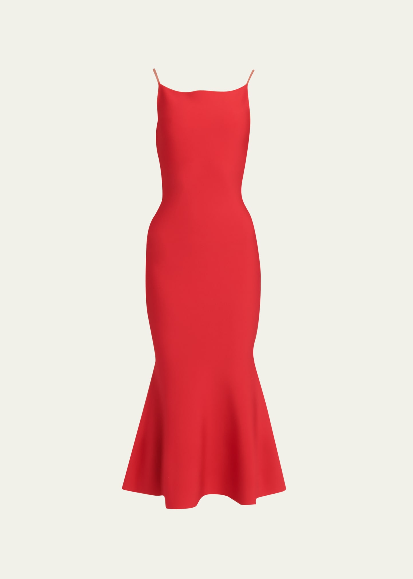 Shop Alexander Mcqueen Knit Flare Hem Midi Dress In Love Red