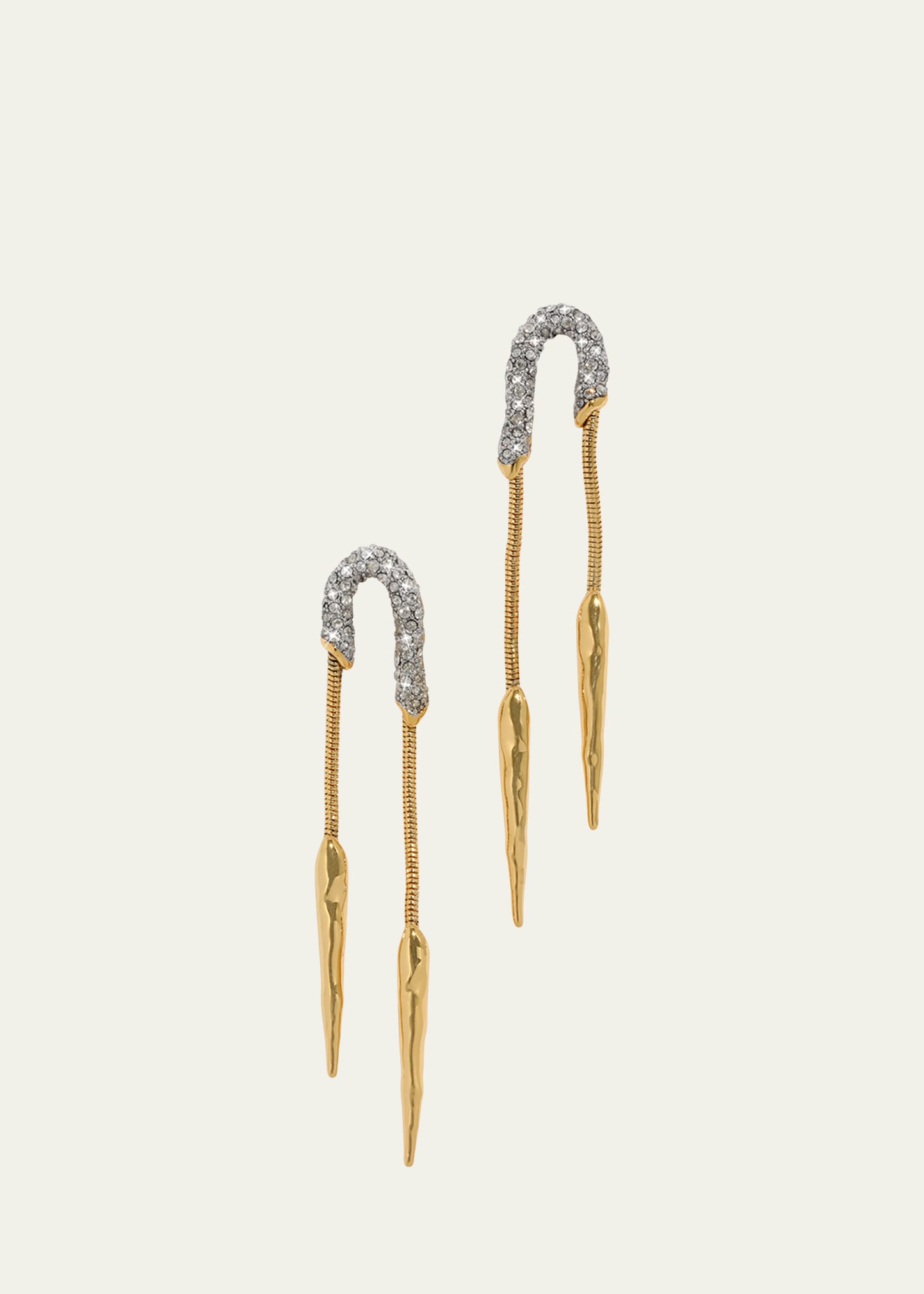 Solanales Crystal Chained Spear Earrings