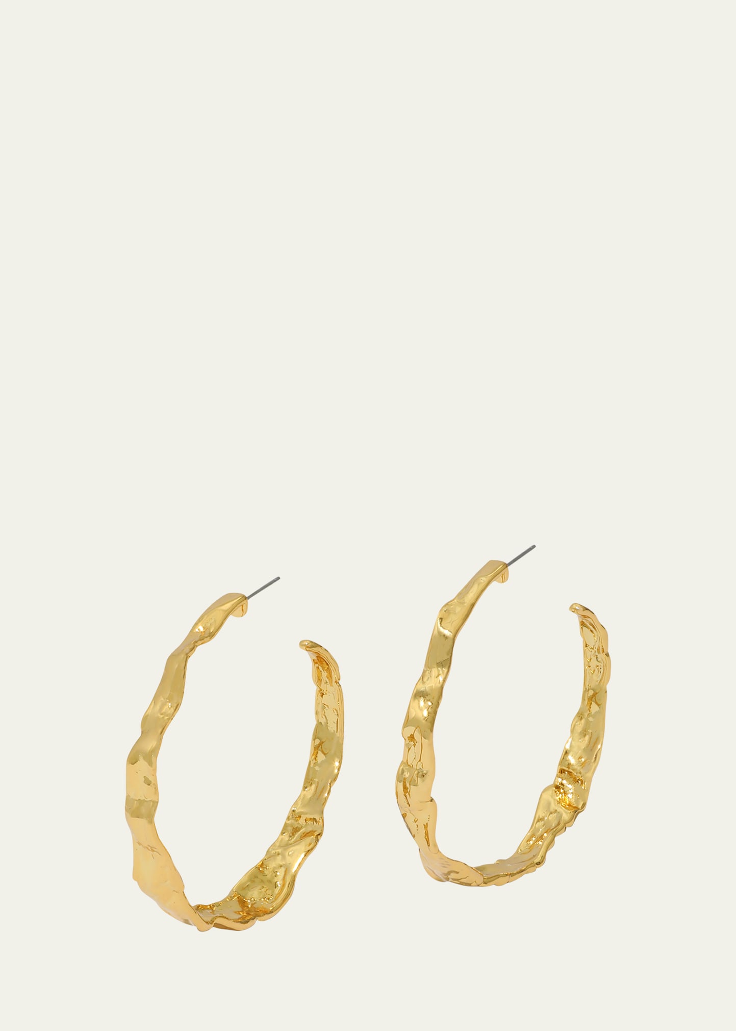 Brut Textured Gold Hoop Earrings
