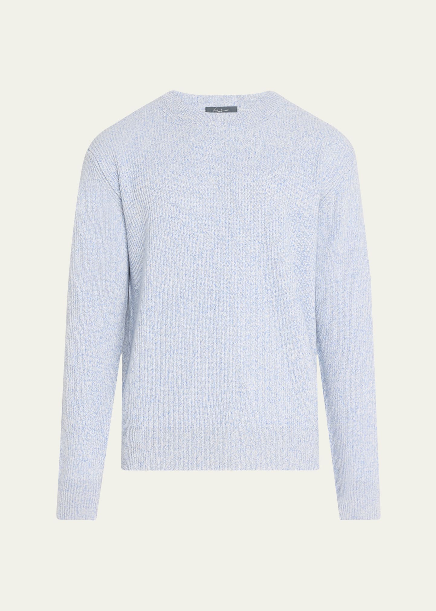 Shop Bergdorf Goodman Men's Watercolor Twist Cashmere Crewneck Sweater In Lt Blue