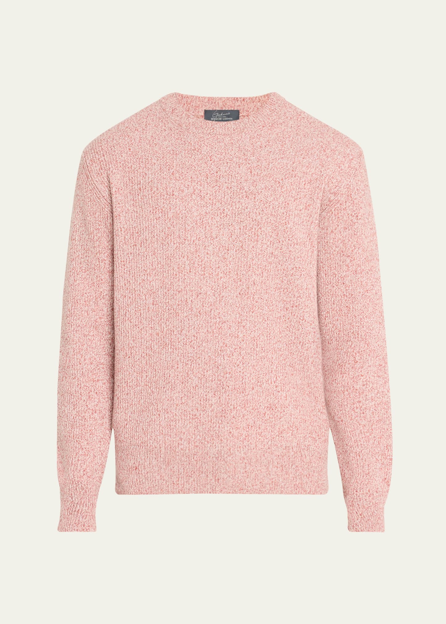 Bergdorf Goodman Men's Watercolor Twist Cashmere Crewneck Sweater In Orange