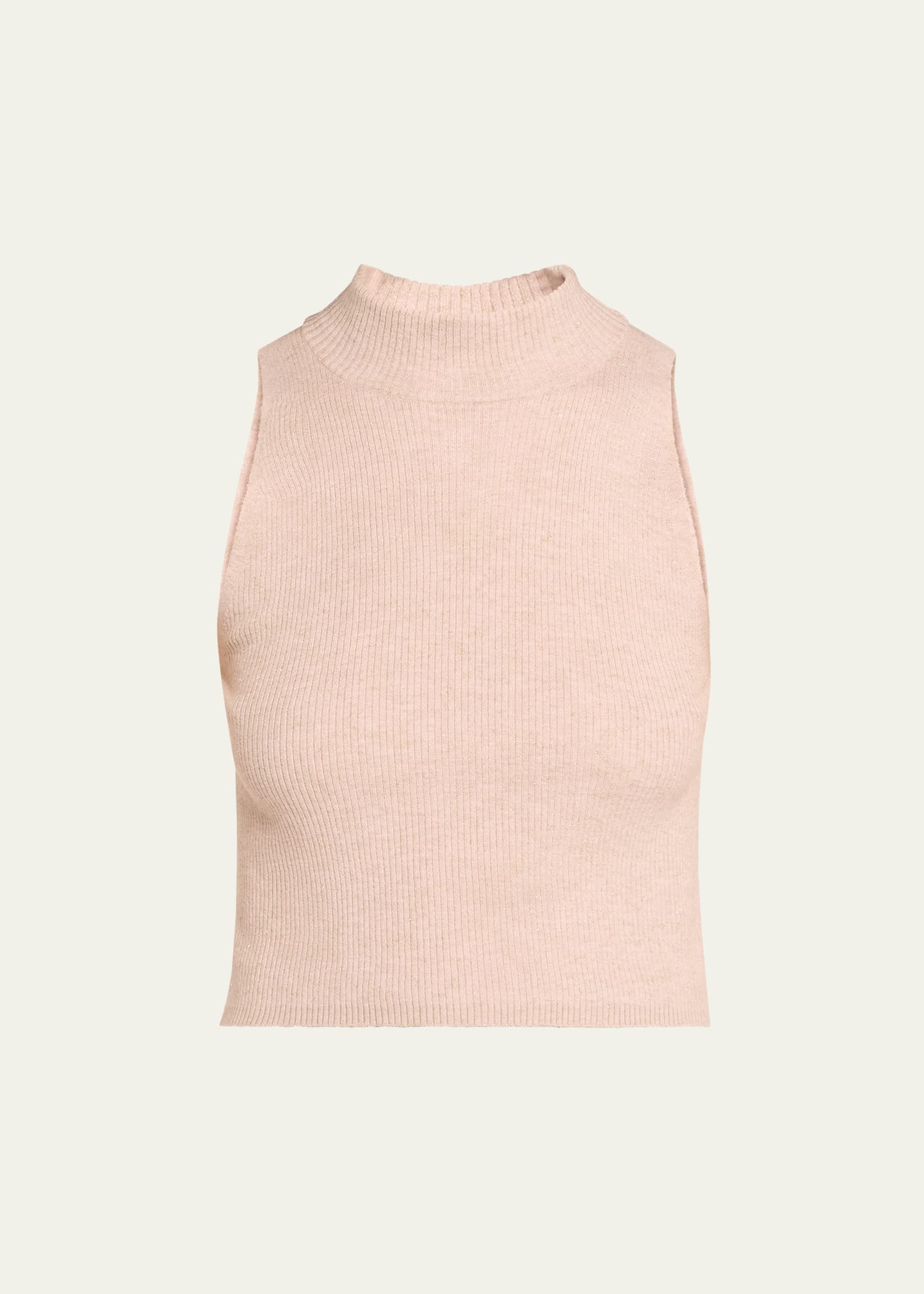 Shop Brunello Cucinelli Cashmere Lurex Knit Shell Top In C9614 Pale Pink