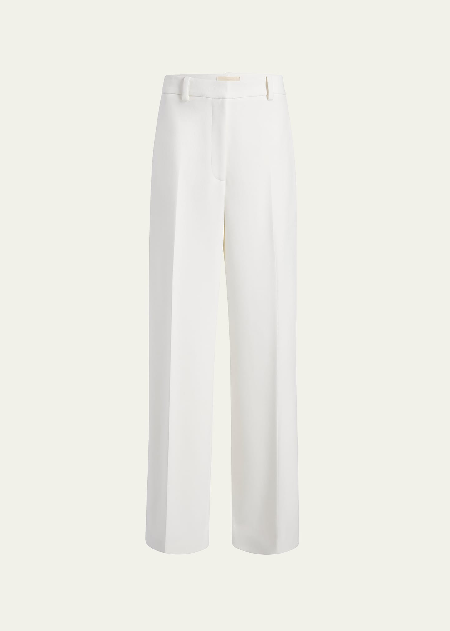 Khaite Caiton Grain De Poudre Wide-leg Pants In Chalk