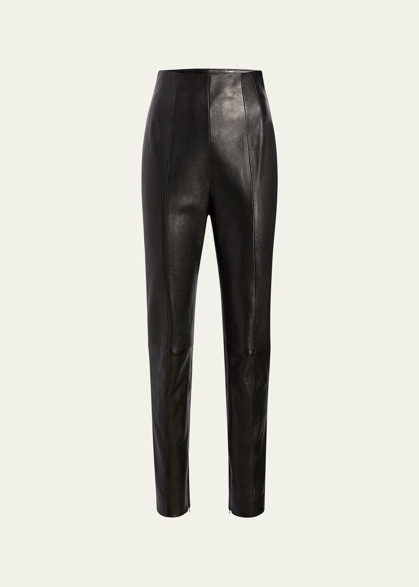 Shop Khaite Lenn Skinny Leather Pants In Black
