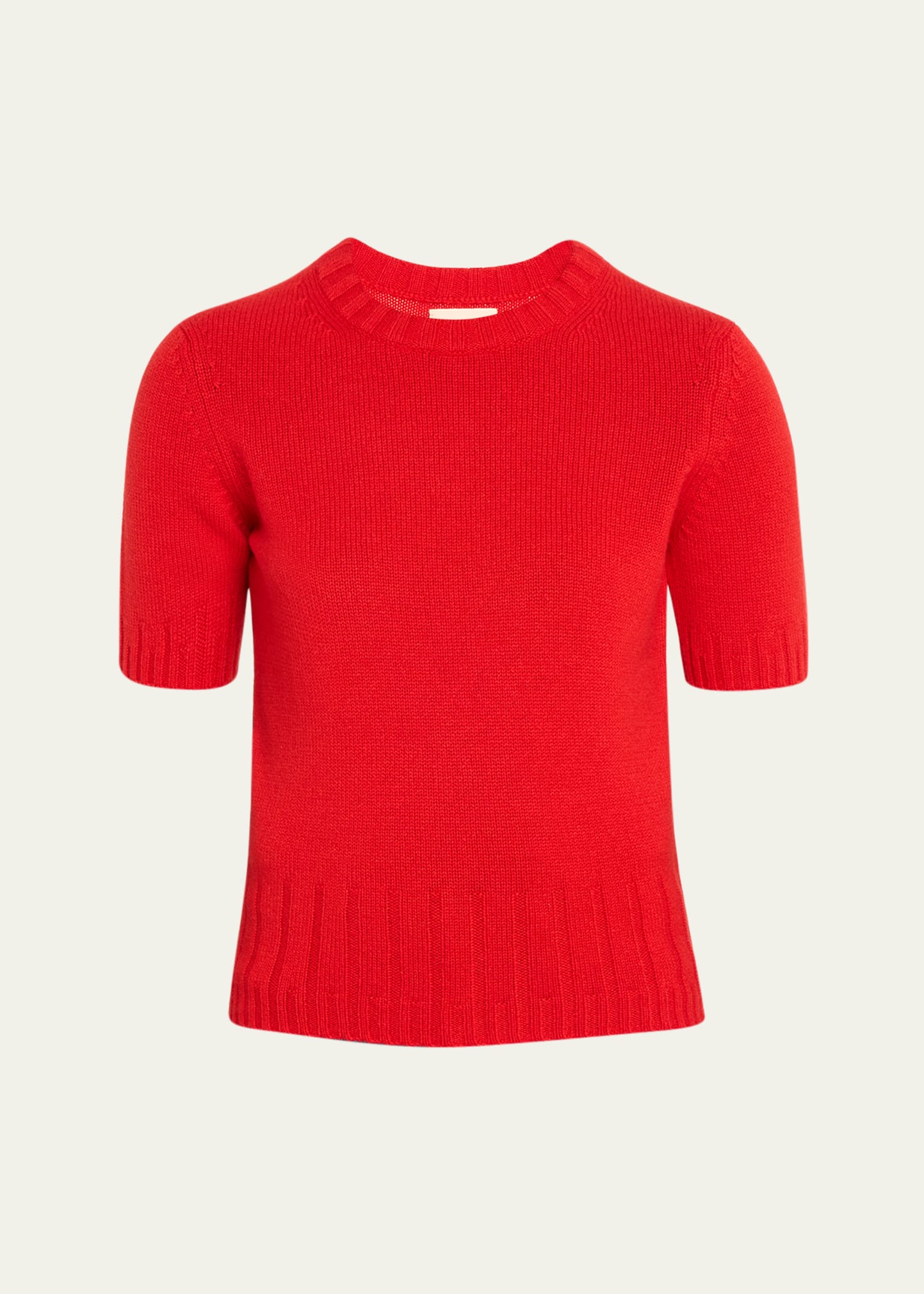 Shop Khaite Luphia Puff-sleeve Cashmere Sweater In Fire Red