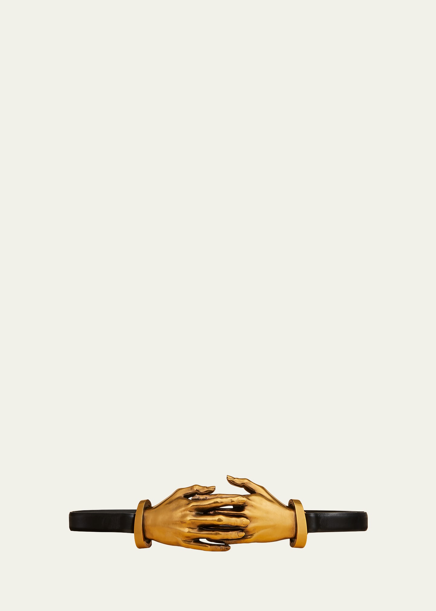 Shop Khaite Antique Gold Hand Leather Belt In Black