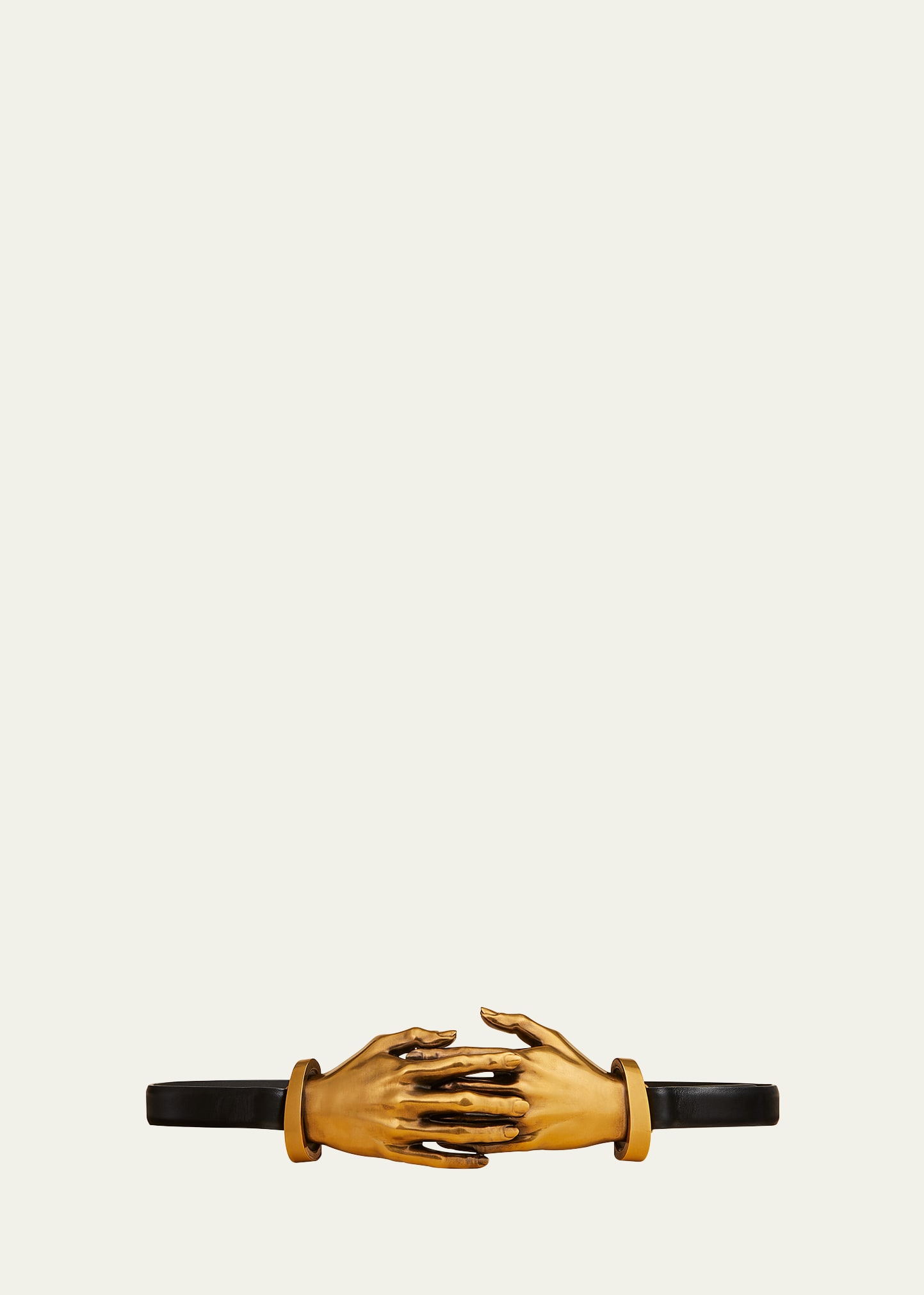 KHAITE ANTIQUE GOLD HAND LEATHER BELT