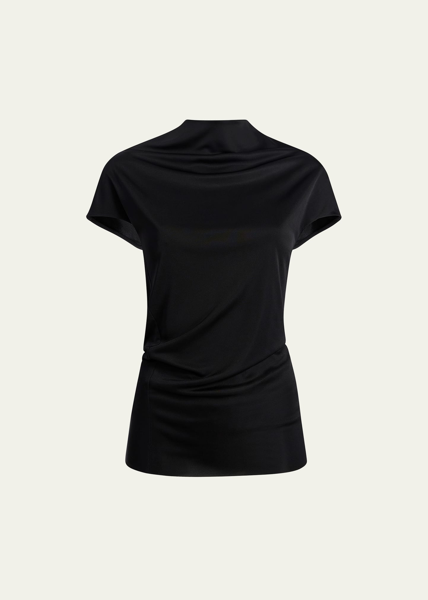 Shop Khaite Zenn Mock-neck Jersey Top In Black