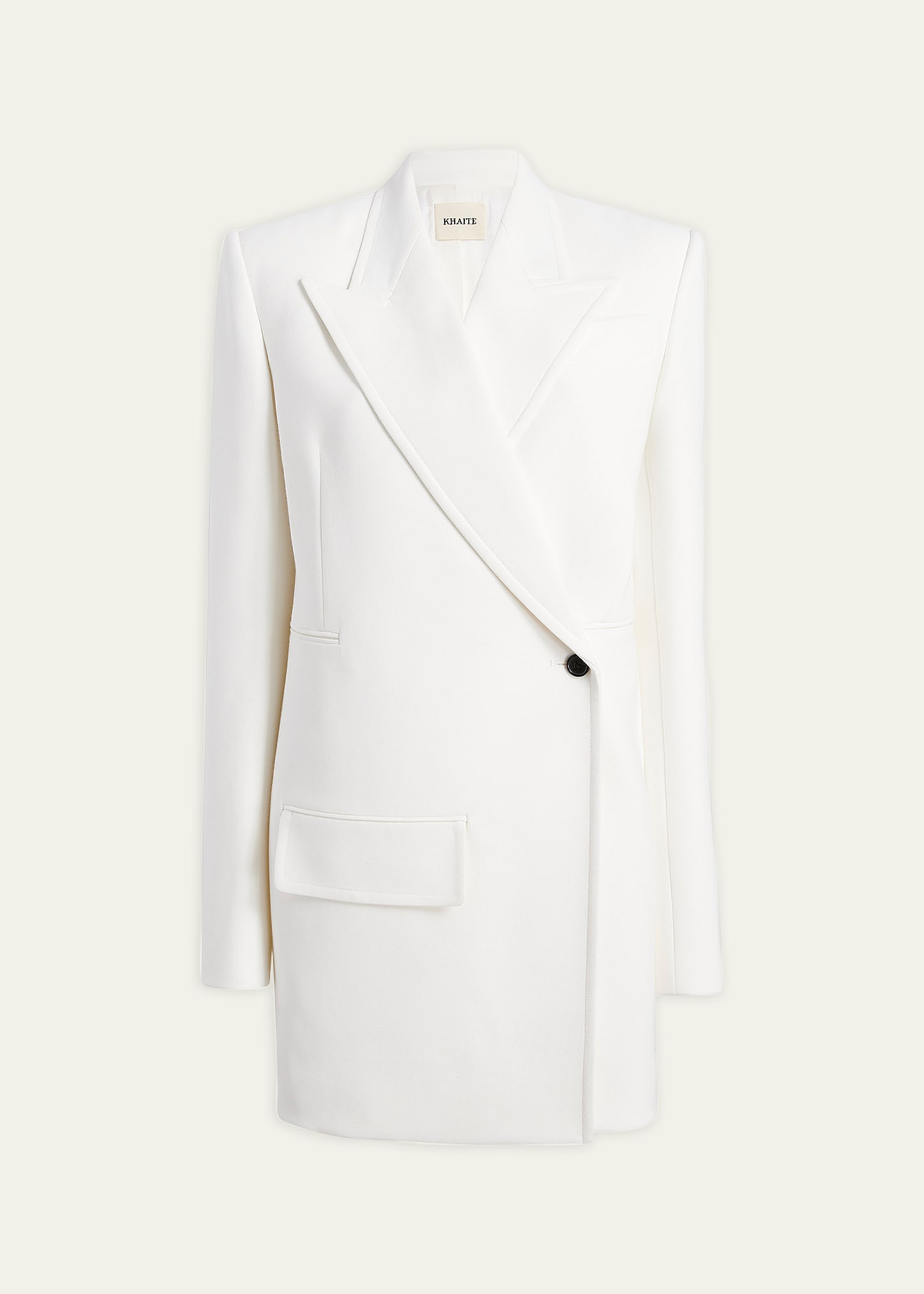 Khaite Jacobson Brushed Leather Coat In Chalk