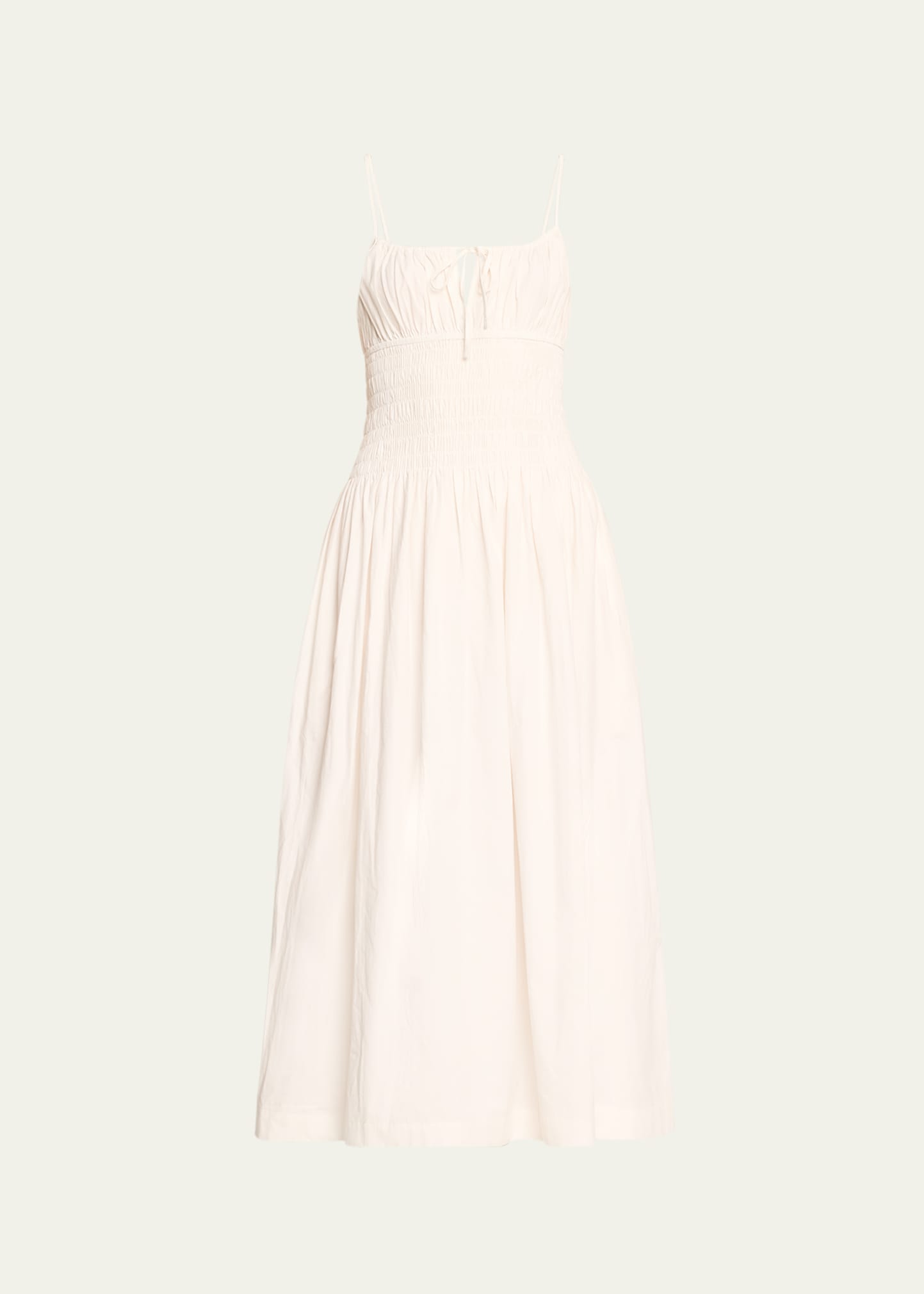 Shop Ciao Lucia Barbara Spaghetti-strap Midi Dress In White