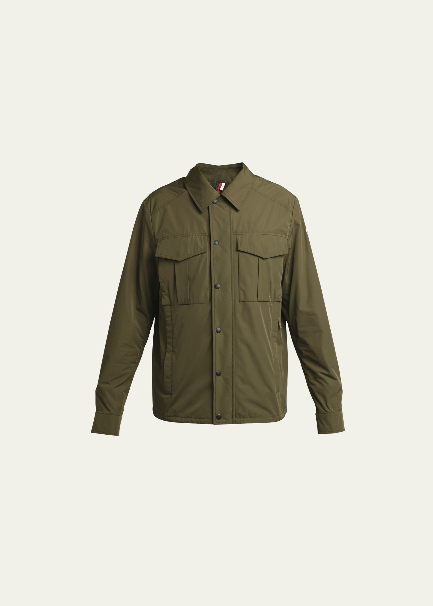 Shop Moncler Men's Archivio Military-pocket Overshirt In Medium Green