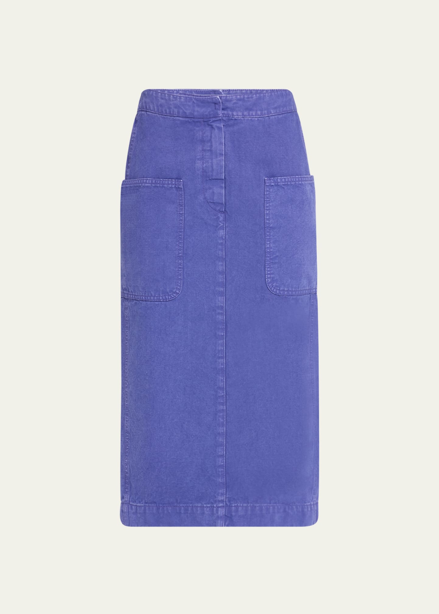 Max Mara Cardiff Cotton Canvas Midi Pencil Skirt In Lavender