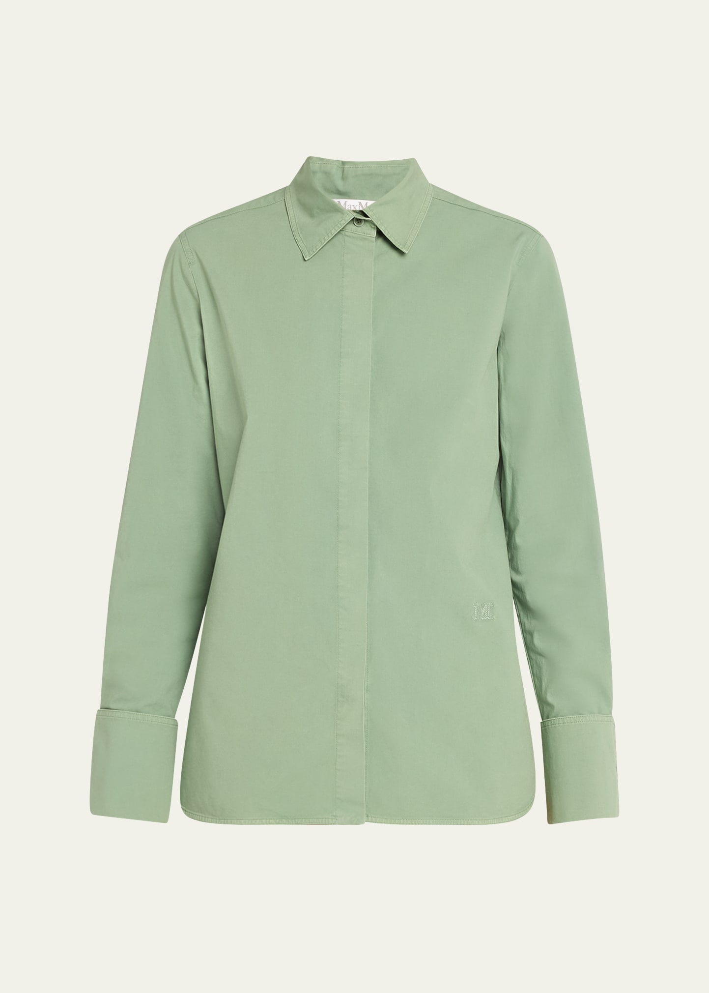 Shop Max Mara Francia Button-front Shirt In Sage Green