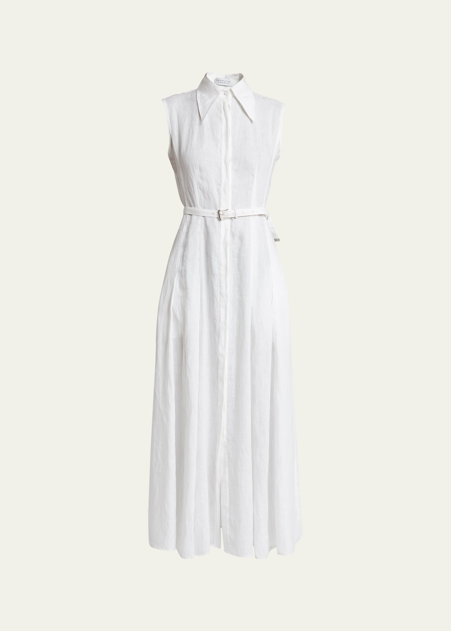 Gabriela Hearst Durand Linen Maxi Shirt Dress In White
