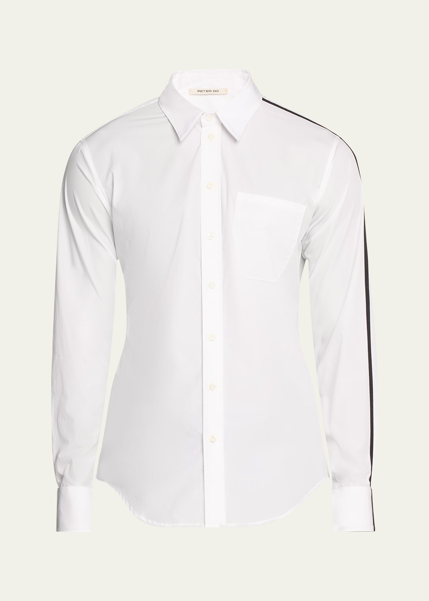 Peter Do Men's Contrast Stripe Button-down Office Shirt In White