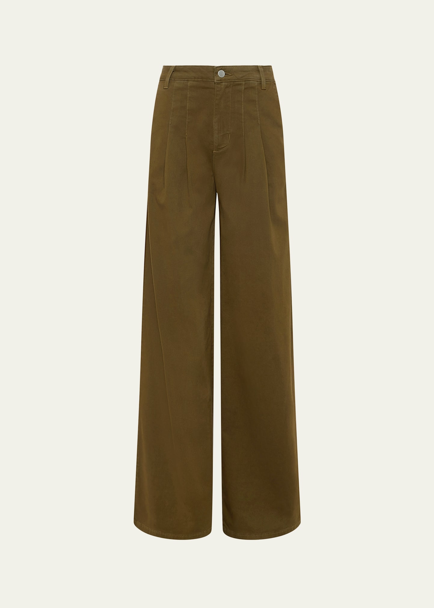 Shop L Agence Jayce Pleated Wide-leg Jeans In British Kh