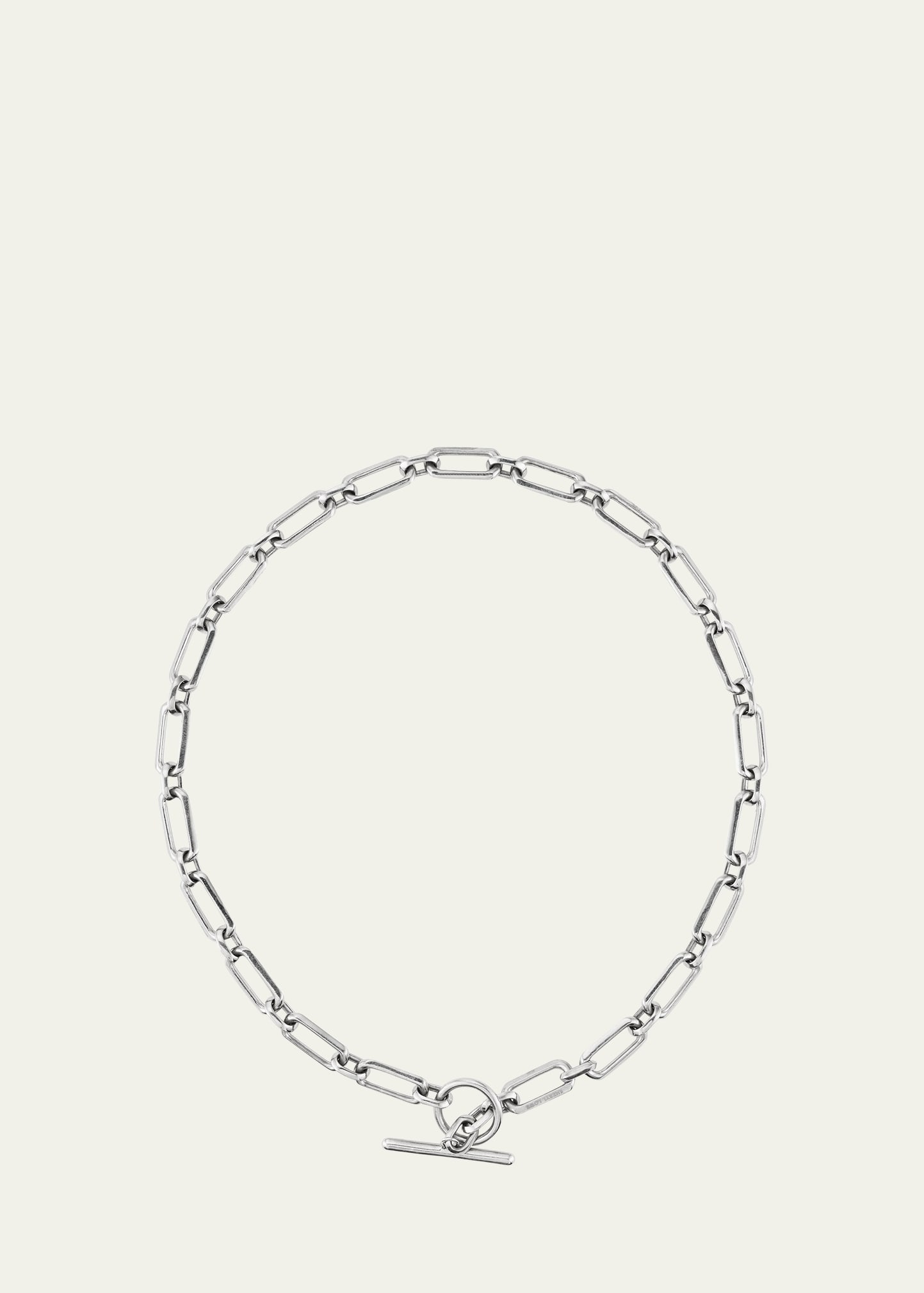 Sheryl Lowe Medium Gwyneth Oval Link Toggle Necklace In Silver