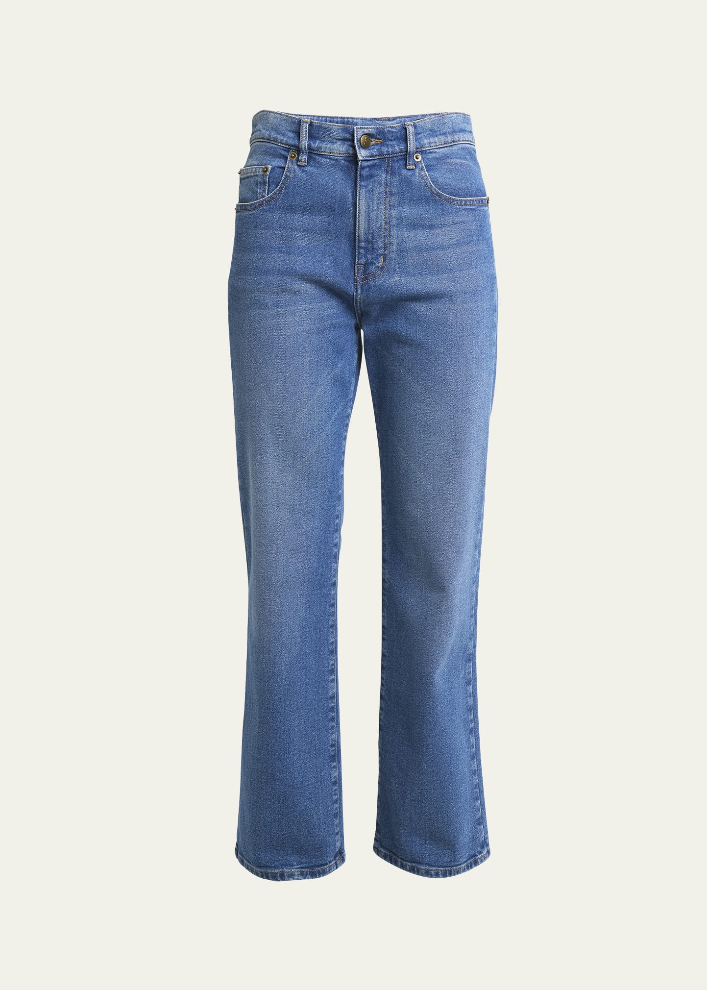 Proenza Schouler Jasper High-rise Straight-leg Ankle Jeans In Mediuim Blue