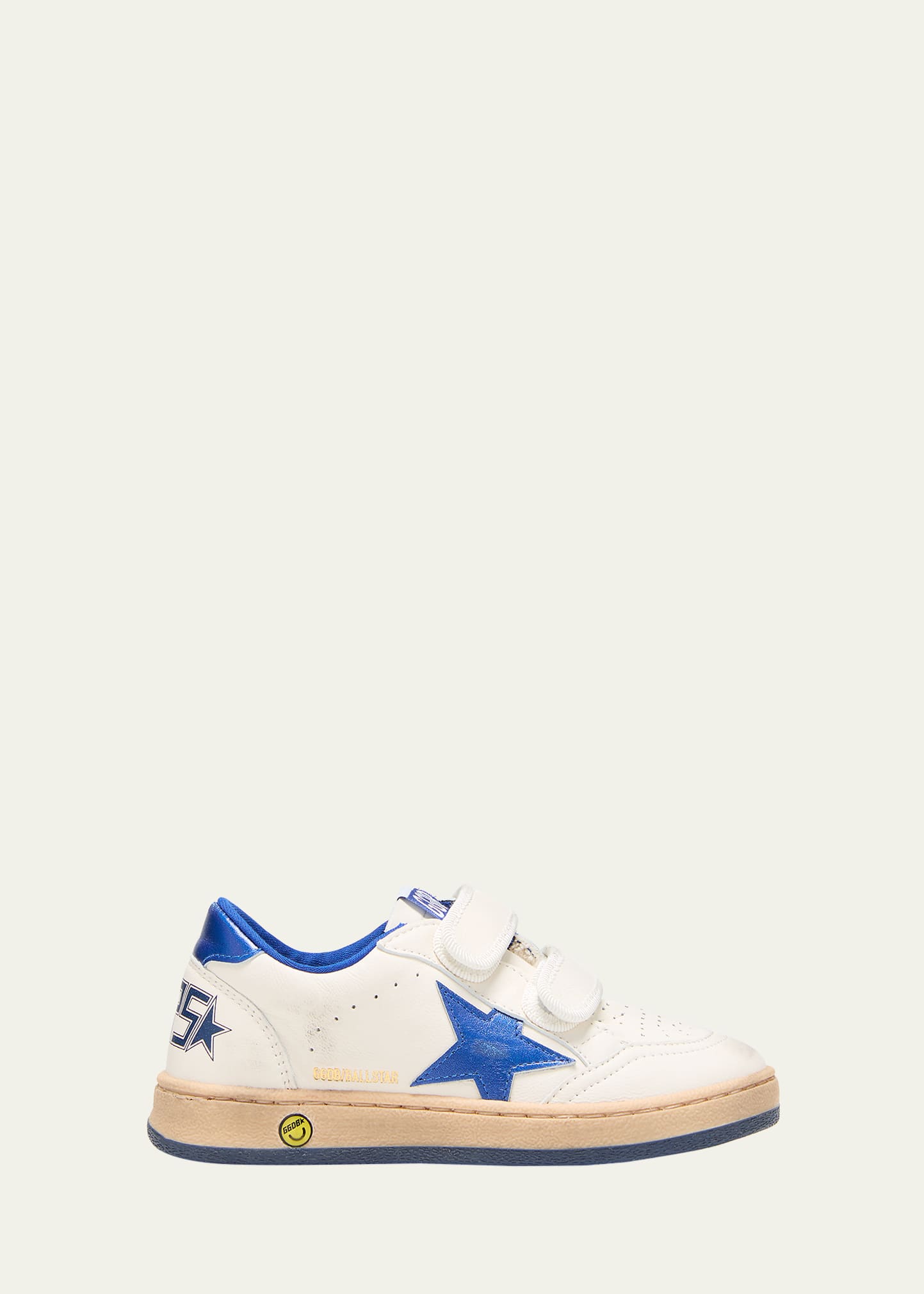 Golden Goose White June Sneakers For Kids With Star And Logo In White/blue